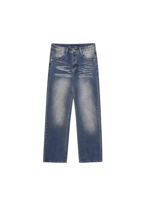 Japanese Brand Kusuno x Miura Washed Casual Simple Loose Straight Jeans Size US 33 - 5 Thumbnail