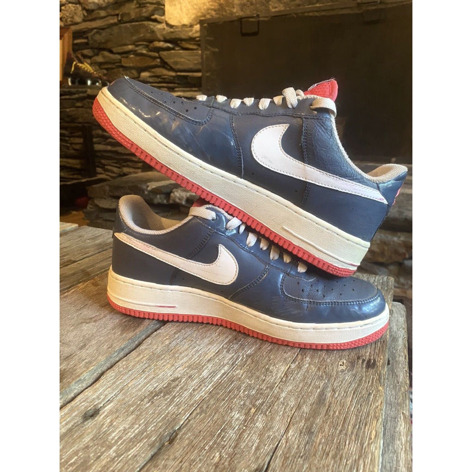 Nike VINTAGE Nike Air Force 1 Low Women's Shoes 9 Monsoon Blue White Pink 315115-416 2009 Size US 7 / IT 37 - 5 Thumbnail