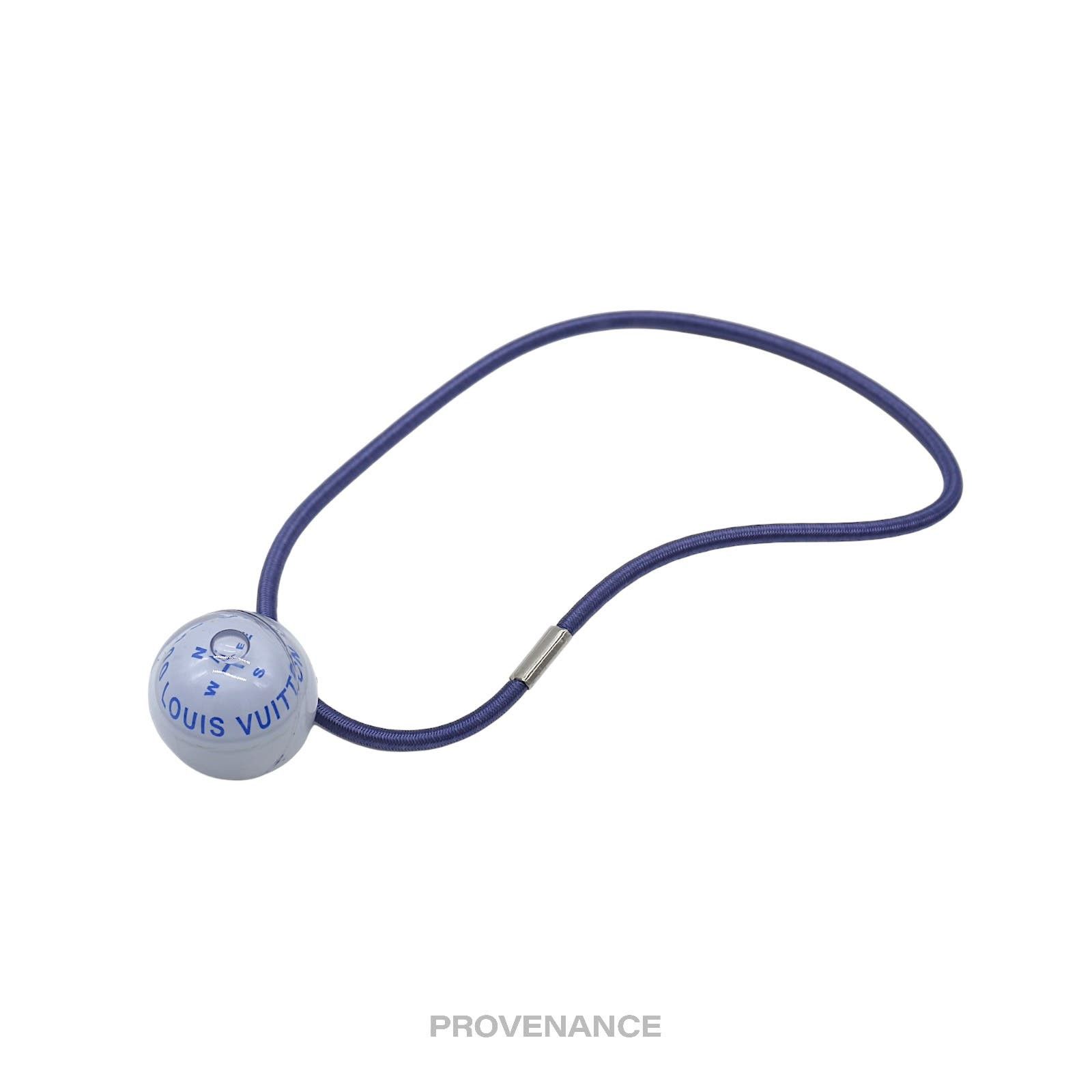 image of Louis Vuitton Cup 2000 Compass 360 Necklace - Blue in White, Women's