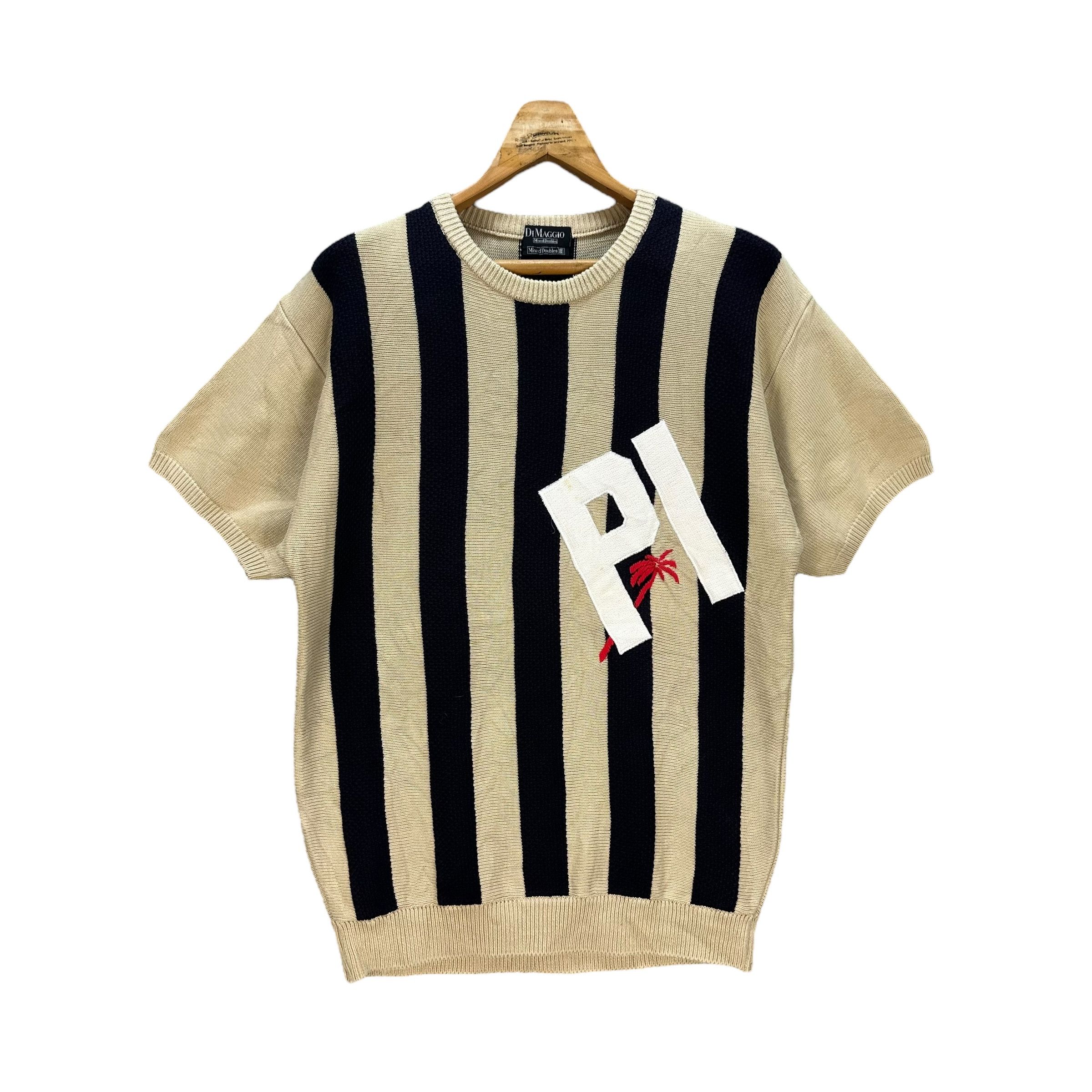 image of Vintage Di Maggio Mixed Doubles Striped Knitted Sweater 8726-023, Men's (Size Medium)