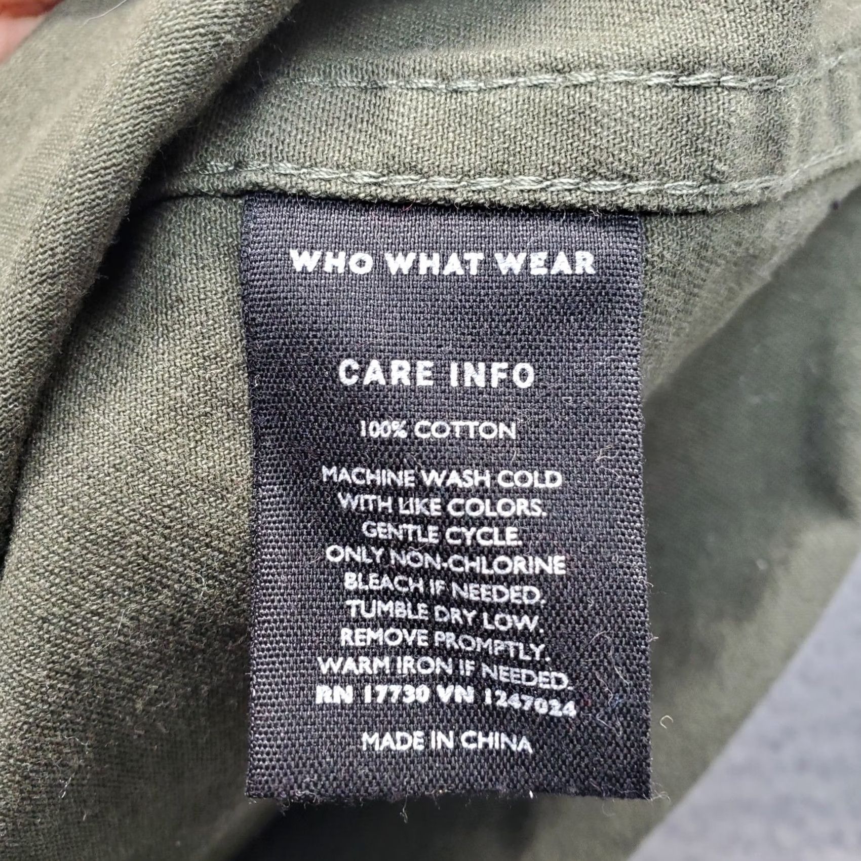 Vintage WHO WHAT WEAR Jacket Womens Size L Cropped Shacket Green Cotton Collared Snap Button Front Size L / US 10 / IT 46 - 6 Thumbnail