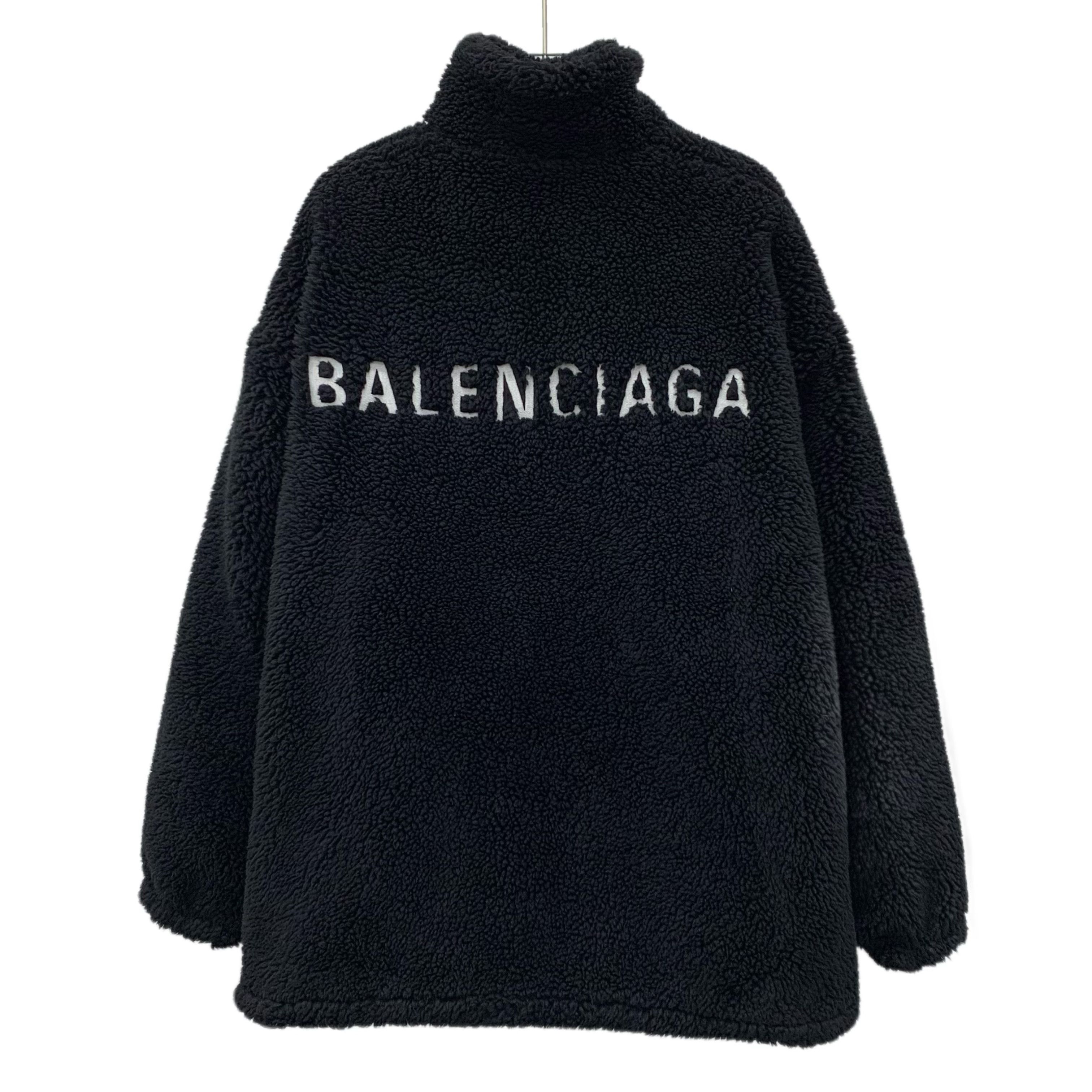 Balenciaga Balenciaga Black Logo Fleece Jacket (XXS / 34) Size XXS / US 00 / IT 34 - 7 Thumbnail