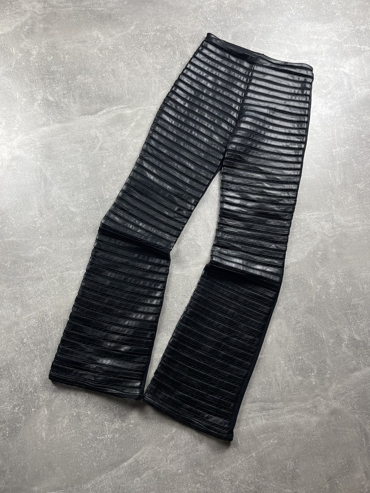 Other Sagite Paris Avant Garde Textured Ribbed Pants Black Size S Size 28" / US 6 / IT 42 - 1 Thumbnail