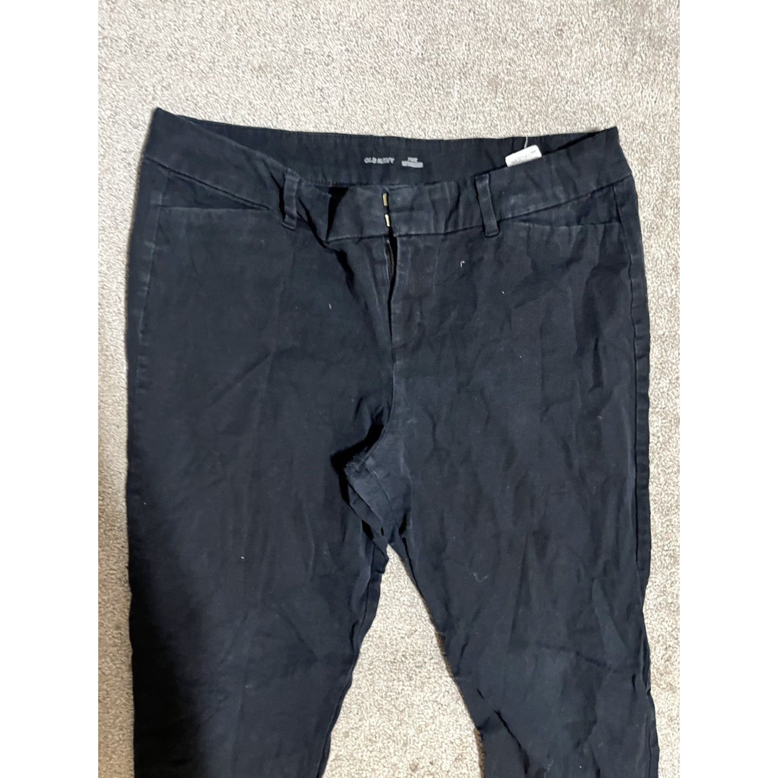 Old Navy Old Navy Black Pixie High-Rise Ankle Pants Women Size 12 Slim Cotton Blend Flat Front Pockets 12 Regular Women's Pants Size 34" / US 12 / IT 48 - 2 Thumbnail