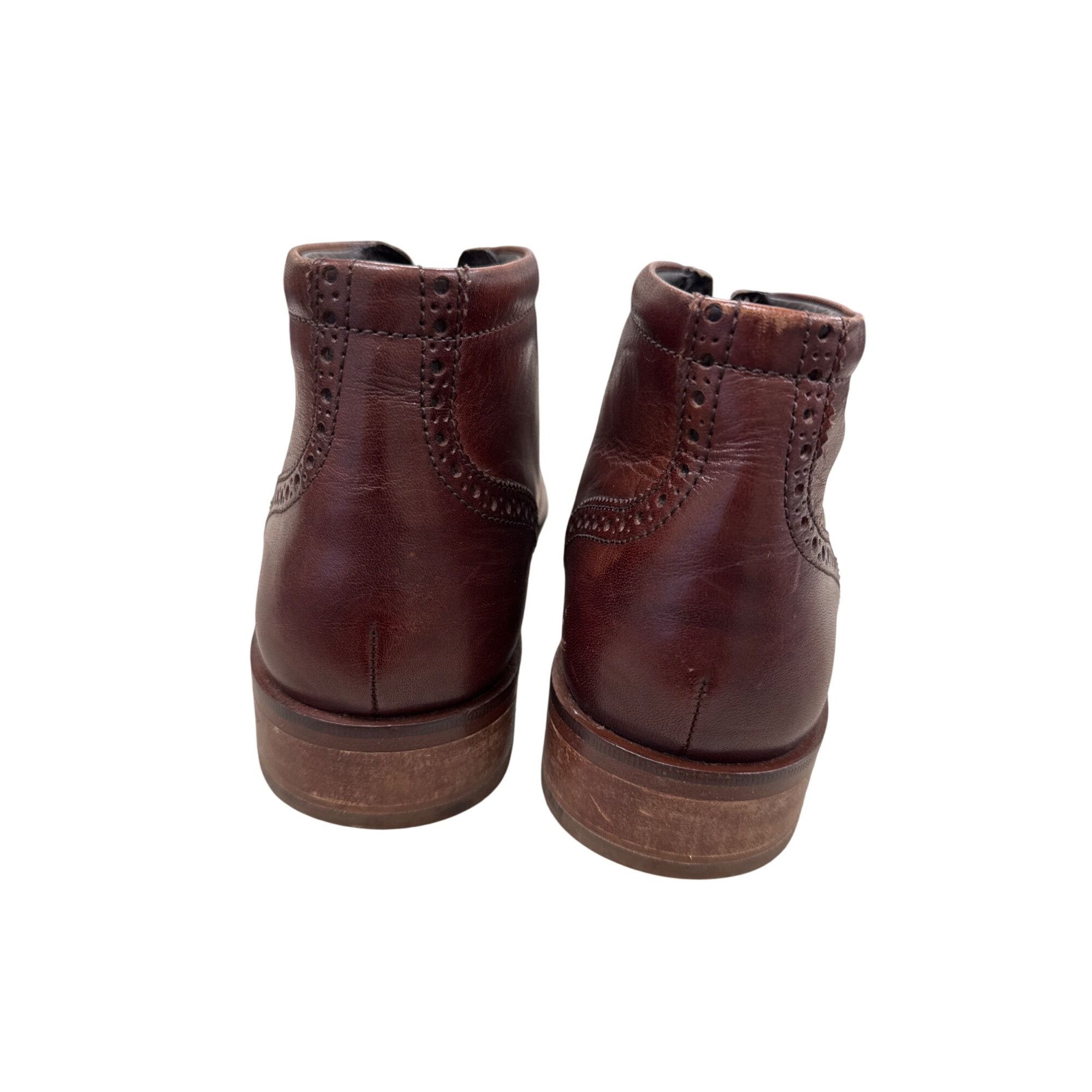 Cole Haan Cole Haan Mens Brown Leather Ankle Wingtip Boots 8M SKU 7796 Size US 8 / EU 41 - 8 Thumbnail