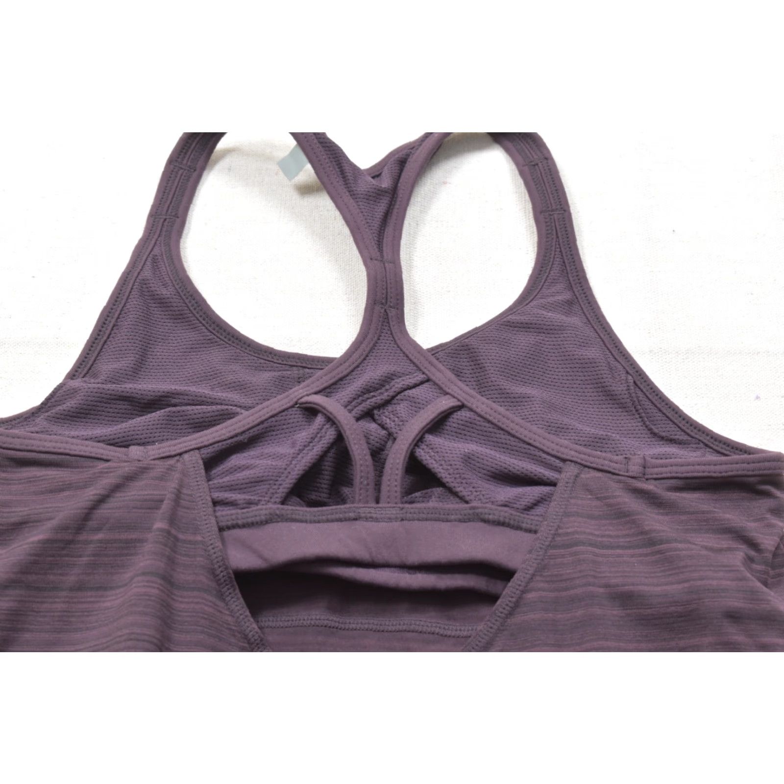 Athleta Athleta Tank XS Purple Striped Racerback Built-in Shelf Bra Polyester Sleeveless Scoop Neck Casual Women Size XS / US 0-2 / IT 36-38 - 5 Thumbnail