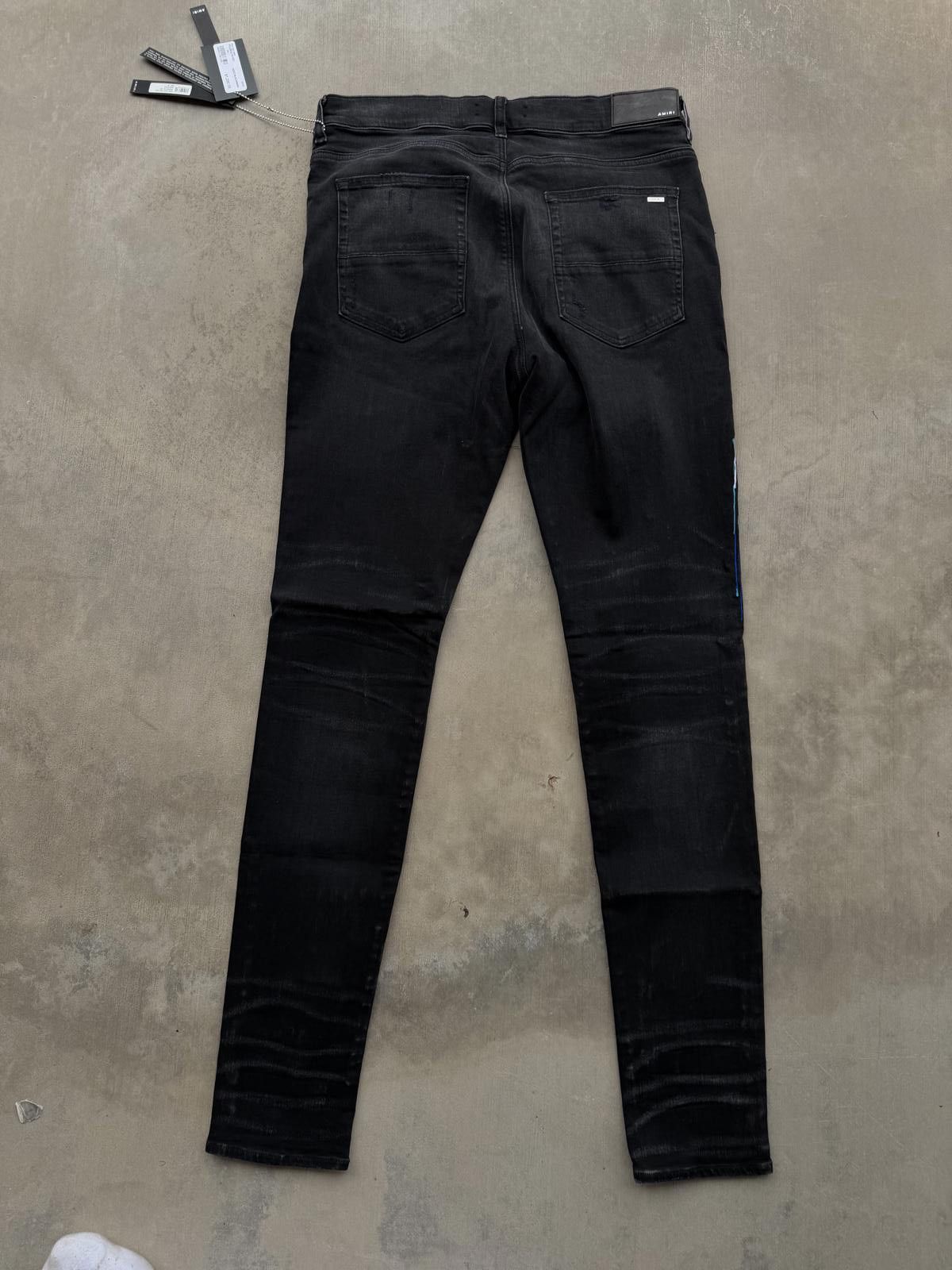 Amiri Amiri Paint Drip Logo Jeans Black 36 NWT Authentic Rare Size US 36 / EU 52 - 4 Thumbnail