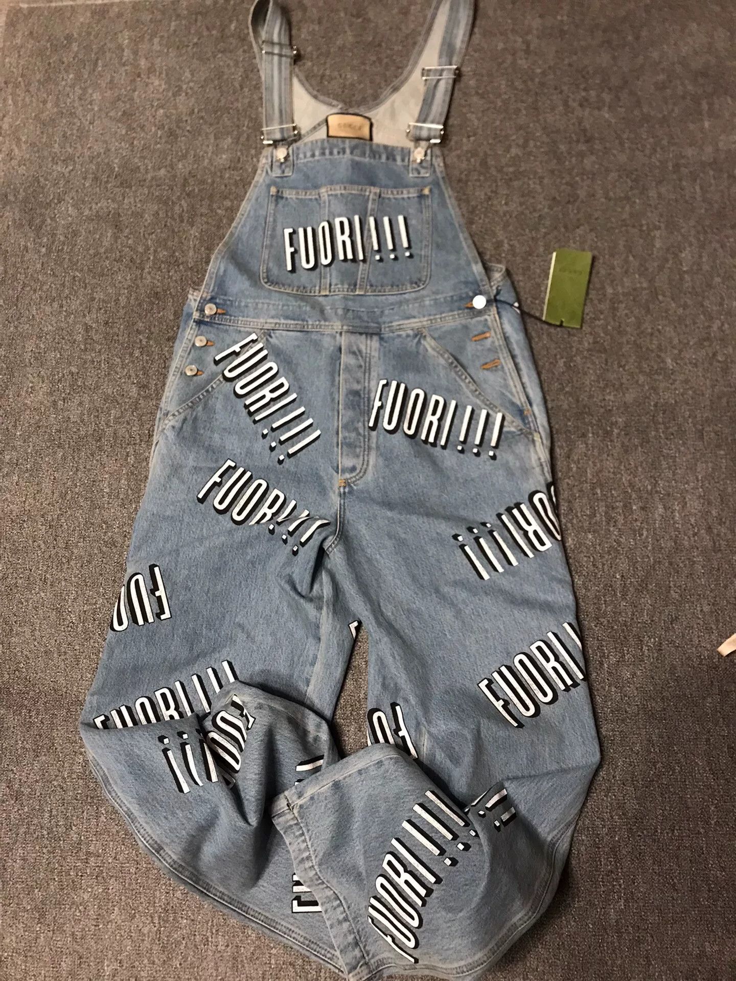 Gucci Gucci Light Blue Logo Denim Overalls Size 34" / US 12 / IT 48 - 1 Thumbnail