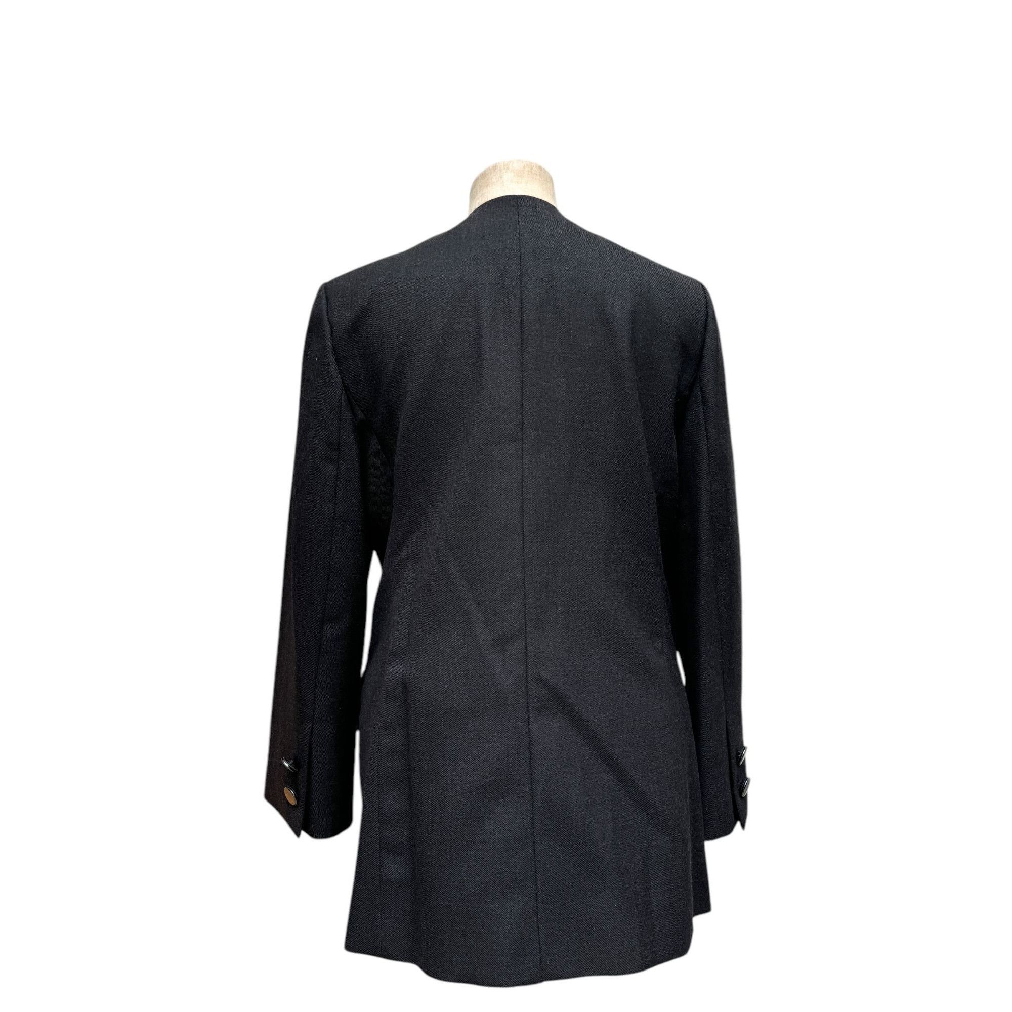 Balenciaga Dark Grey Straight Fit Wool Blend Jacket Size L / US 10 / IT 46 - 3 Thumbnail