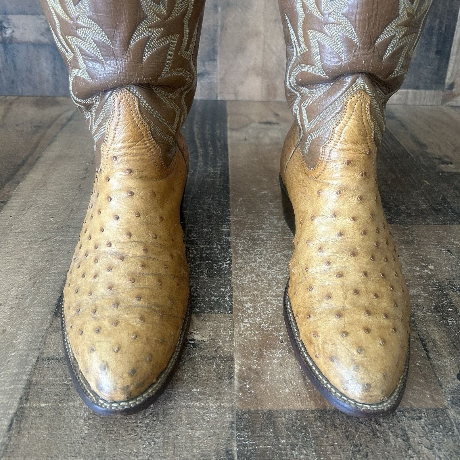 Tony Lama Tony Lama Vintage El Rey Ostrich Cowboy Boots Mens 9 D Size US 9 / EU 42 - 9 Thumbnail