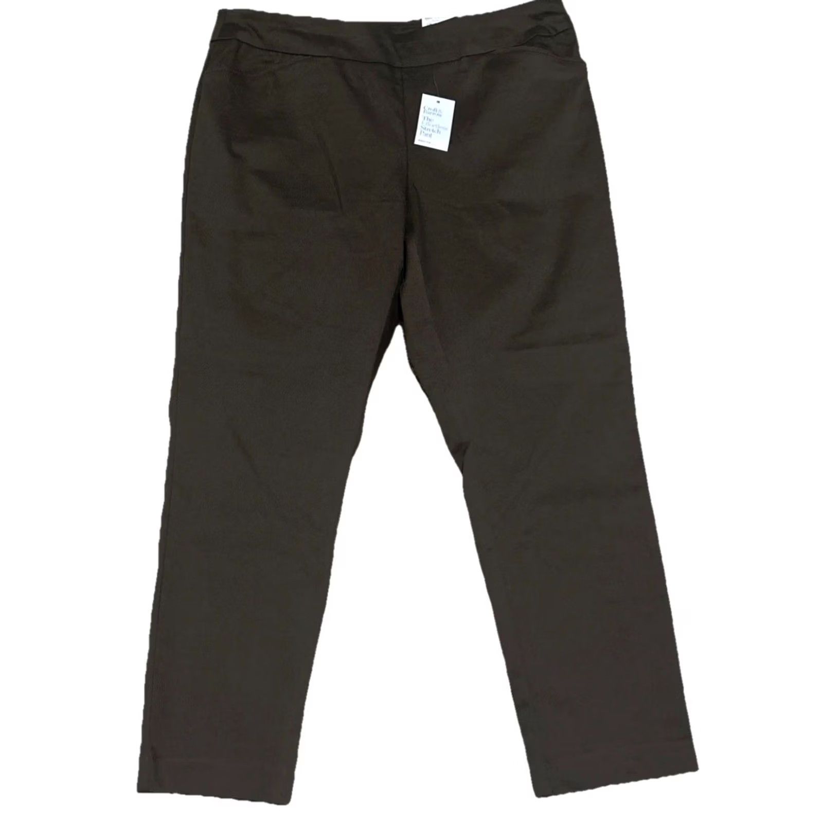 Croft & Barrow Croft & Barrow Pants Womens 16W R Brown Stretch Pull On Elastic Waist Pockets NWT Size 38" / US 16 / IT 52 - 2 Thumbnail