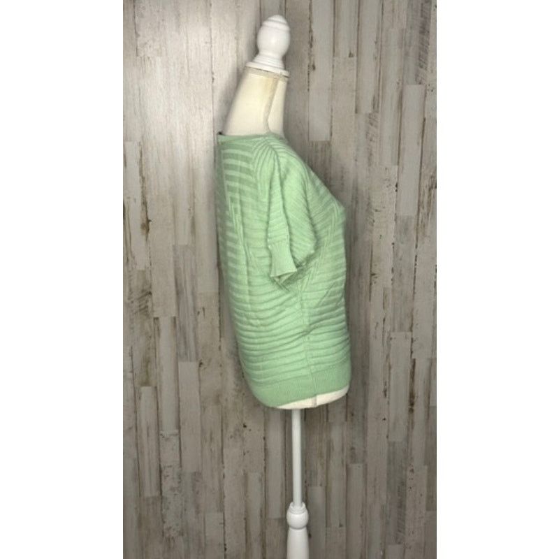 DKNY DKNY Women's XS Mint Green Geometric Short Sleeve Sweater Size XS / US 0-2 / IT 36-38 - 4 Thumbnail