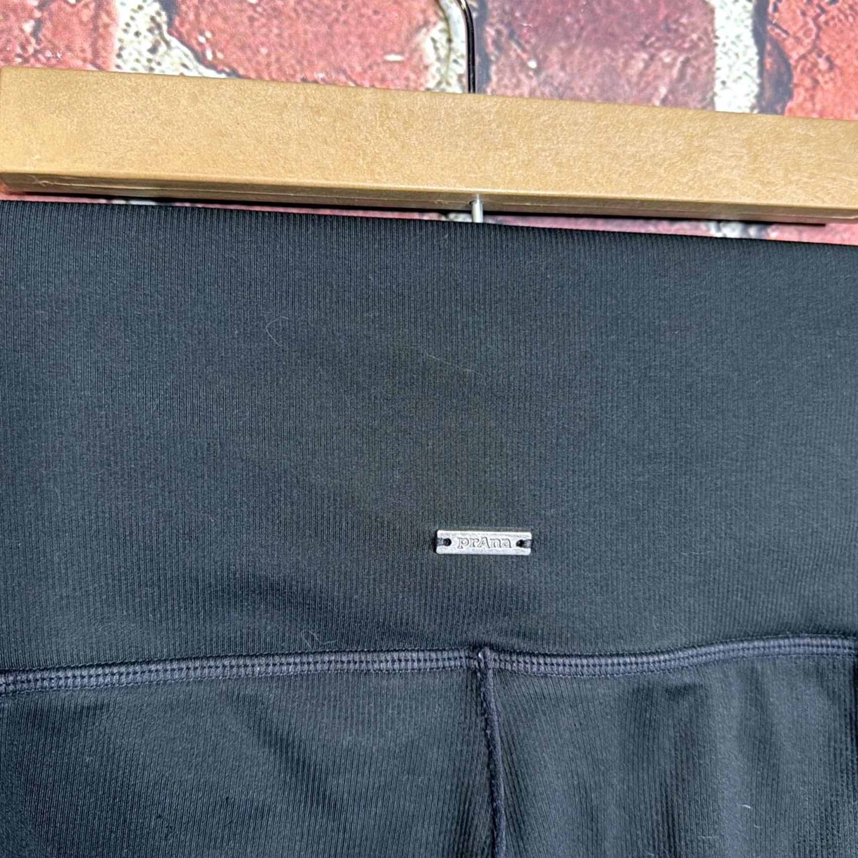 Prana Prana Leggings Women's L Black Ribbed Skinny Inseam 26" Activewear Yoga Size 36" / US 14 / IT 50 - 4 Thumbnail