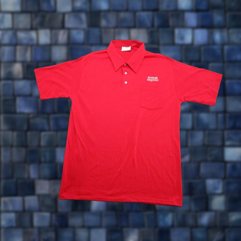 Vintage VINTAGE Kohler Engines Red Polo Shirt 2XL USA Made Polo Shirt Men Red 80s Golf Embroidered Signal Short Sleeve USA Vintage Men 2XL Size US XXL / EU 58 / 5 - 1 Thumbnail