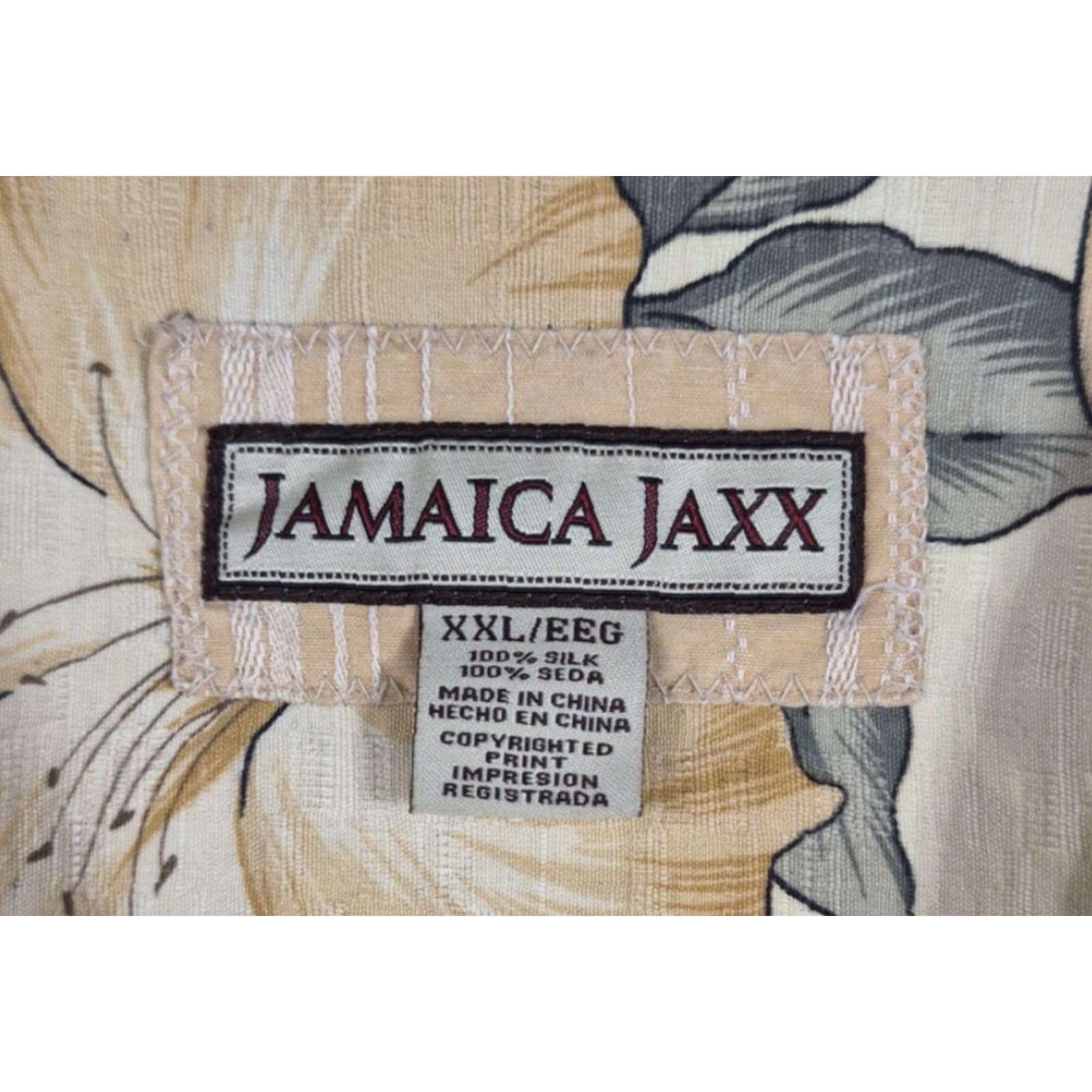Vintage VINTAGE Jamaica Jaxx Button Up Shirt Mens 2XL Beige Silk Hawaiian Aloha Floral Camp Shirt Tropical Beach Casual Mens 2XL Size US XXL / EU 58 / 5 - 5 Thumbnail