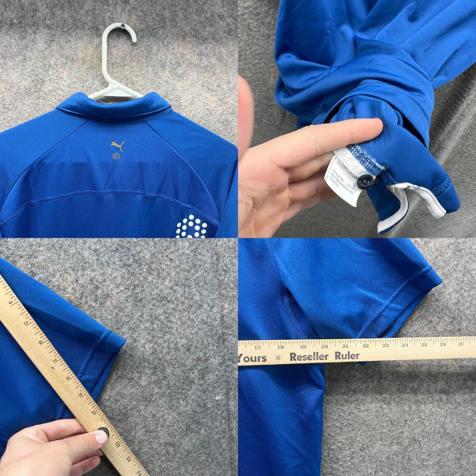 Puma PUMA Polo Shirt Mens Medium Royal Blue Athletic Sport Lifestyle Logo Knit Shirt Golf Regular Fit Short Sleeve Blue 40 in Chest Size US M / EU 48-50 / 2 - 8 Thumbnail
