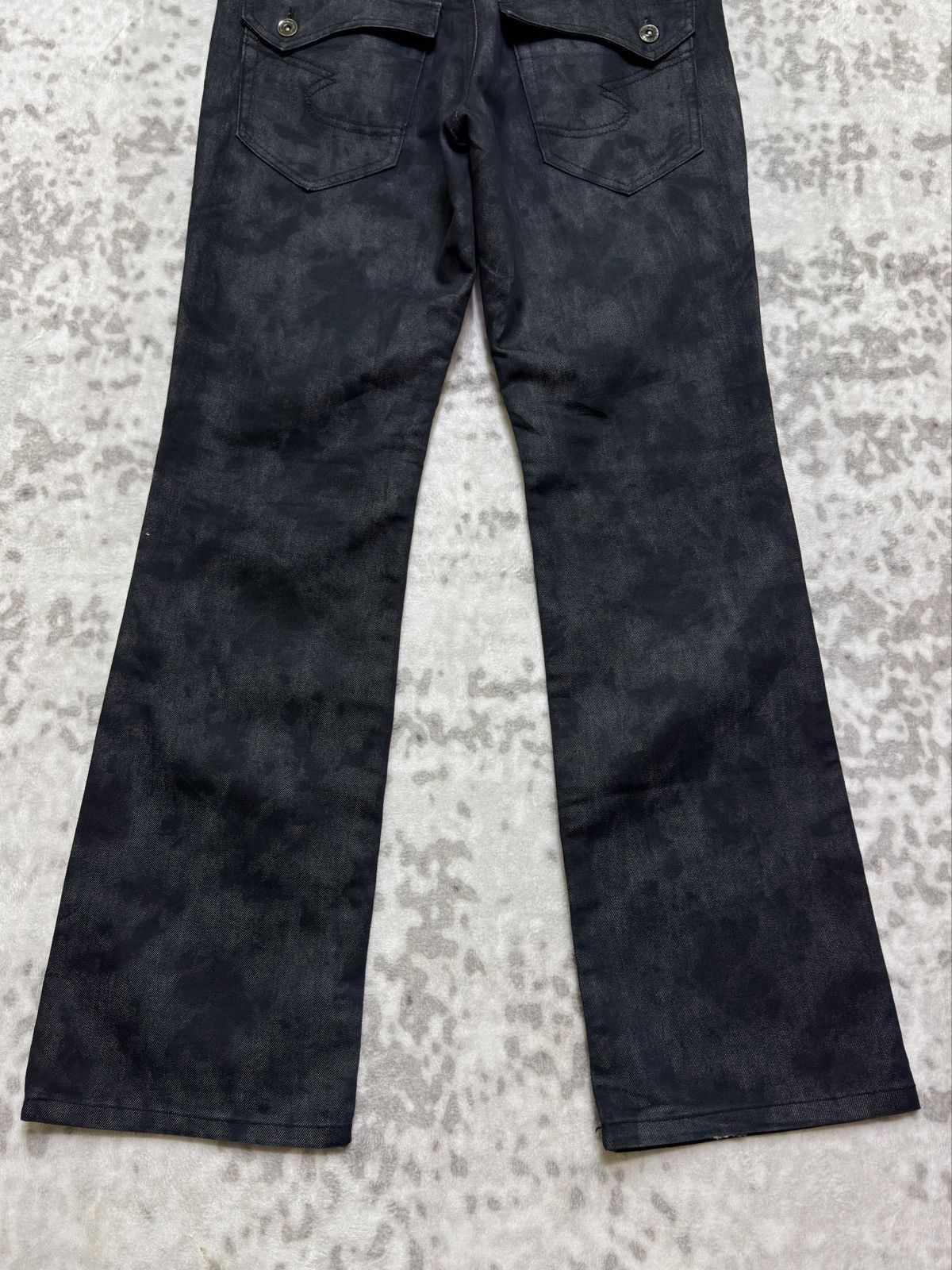 semanticdesign Vintage Semantic Design Acid Black Flare Jeans Size US 31 - 12 Thumbnail