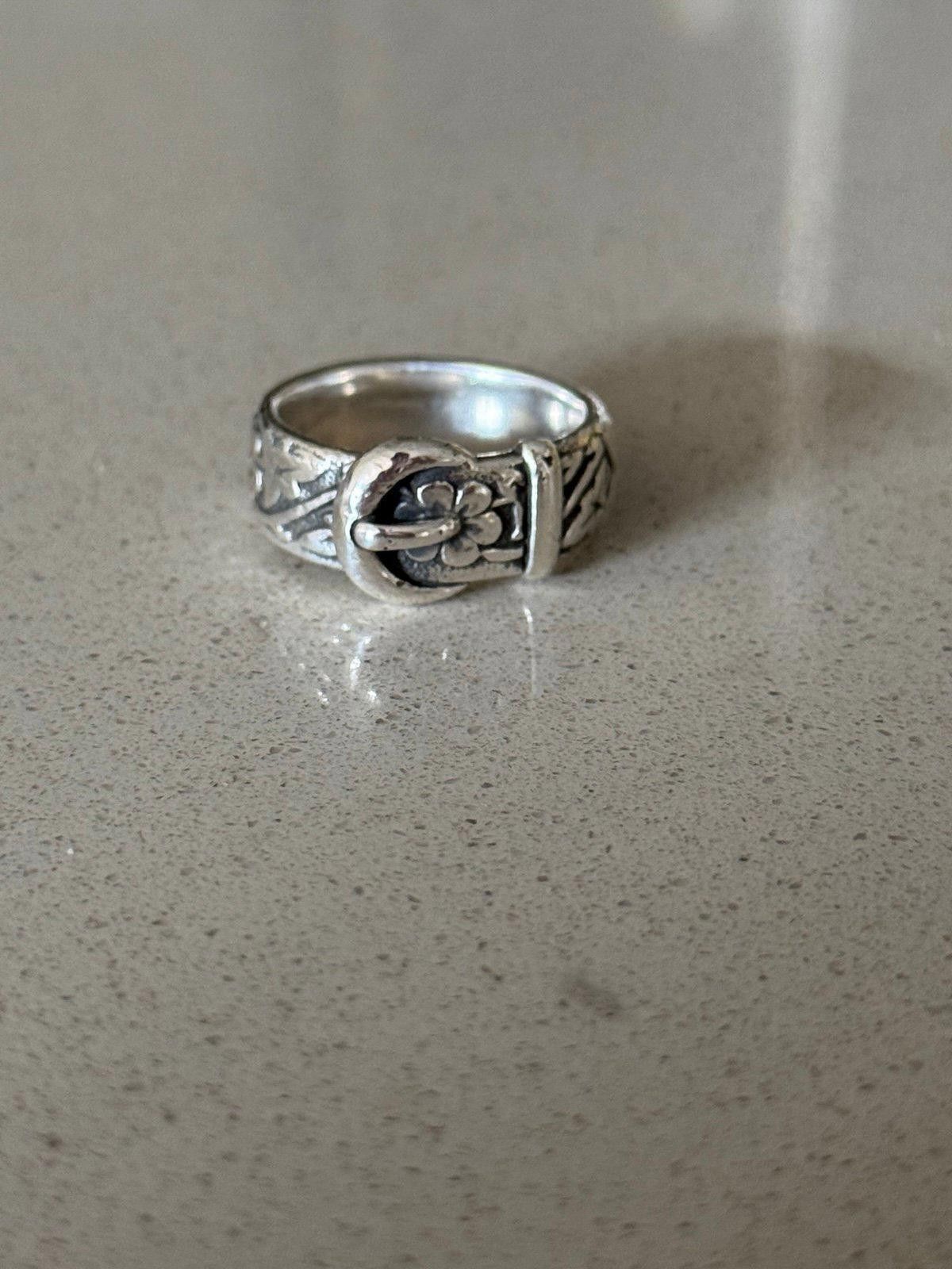 Designer Retired James Avery Buckle Ring Sterling Silver l Size 8 Size ONE SIZE - 1 Thumbnail