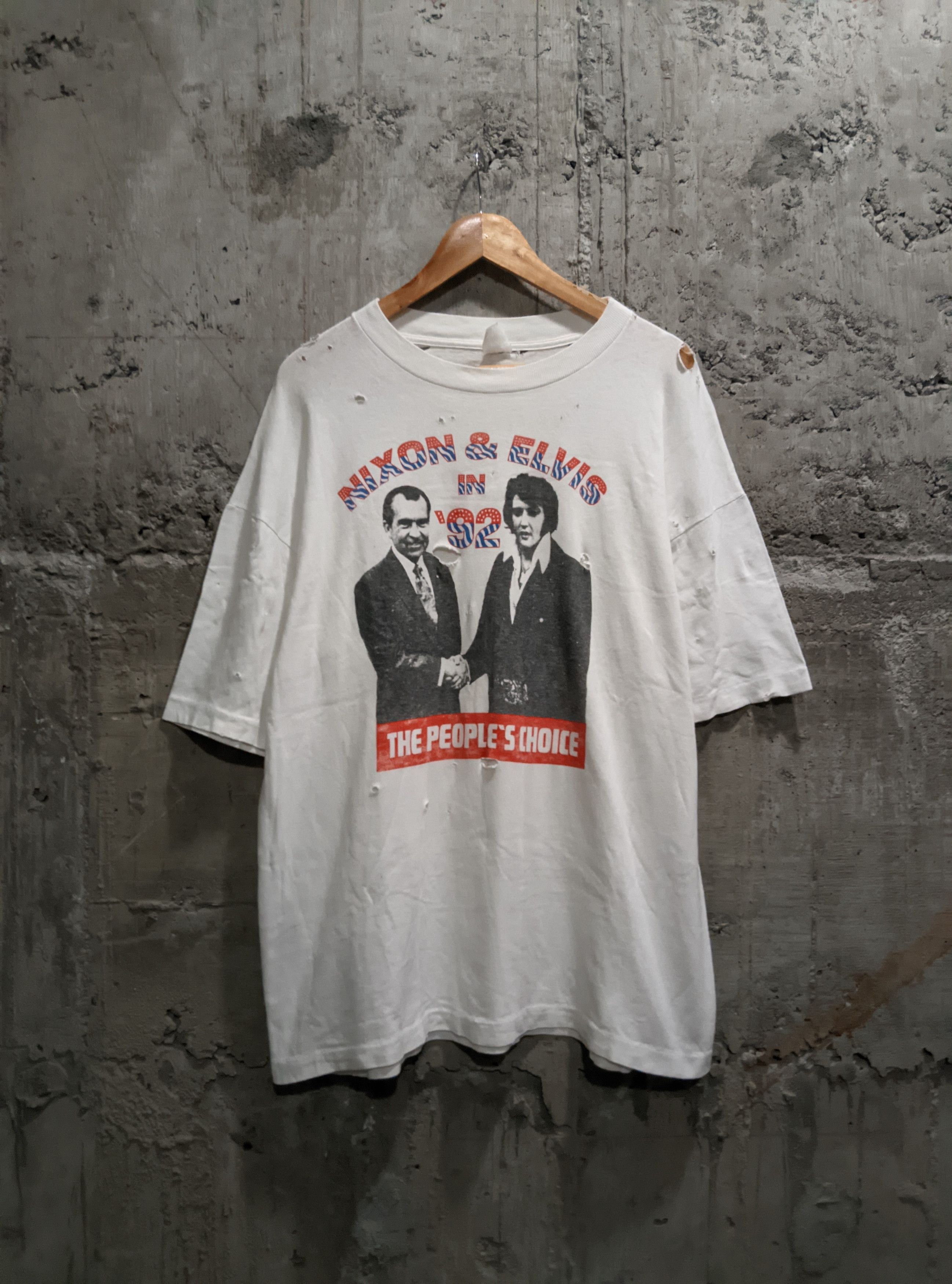 Vintage Vintage 90s thrashed Nixon and Elvis distressed ERD Size US XL / EU 56 / 4 - 1 Thumbnail