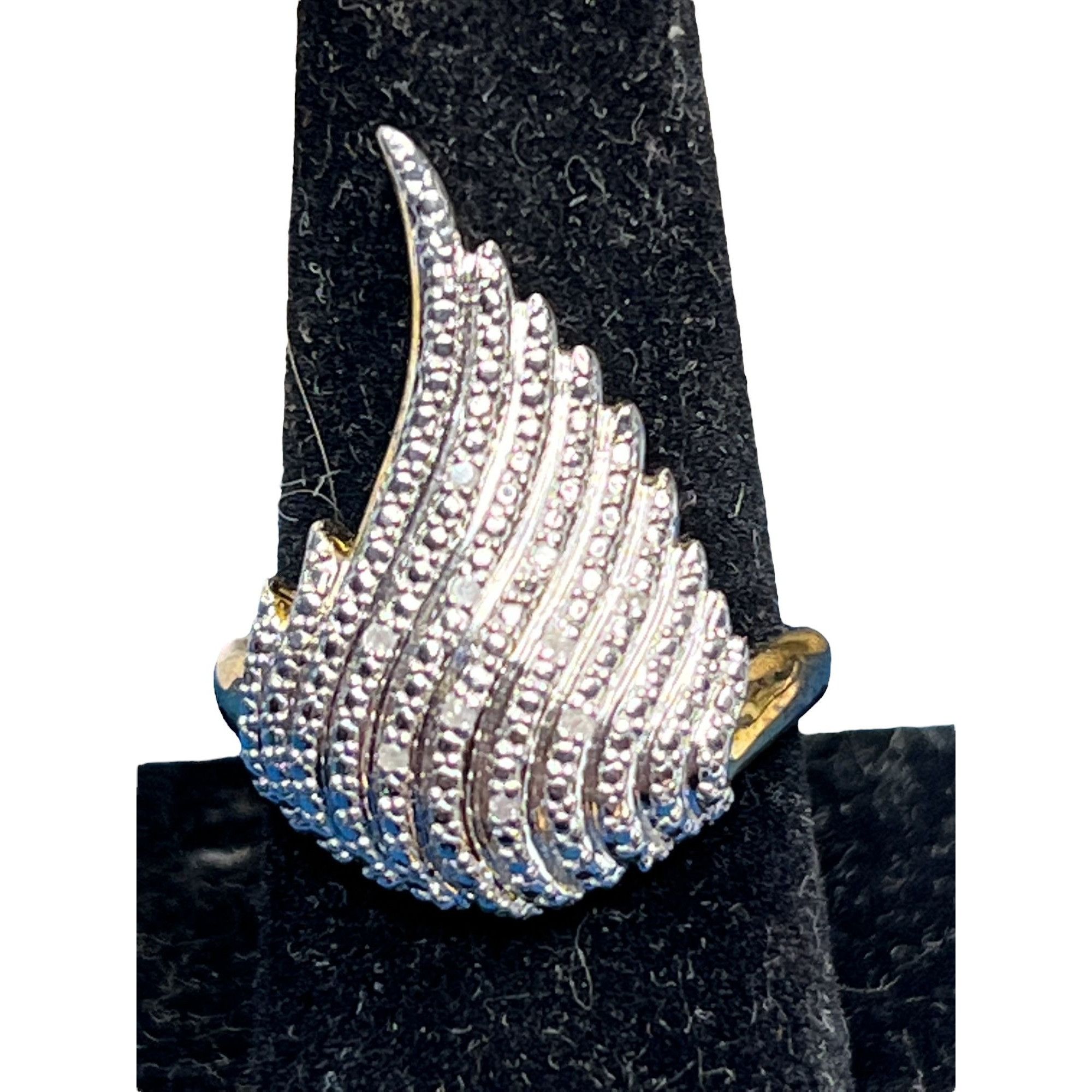 Other Palm Beach Jewelry Sterling Silver Gold Plated Ring Angel Wi Size ONE SIZE - 2 Thumbnail