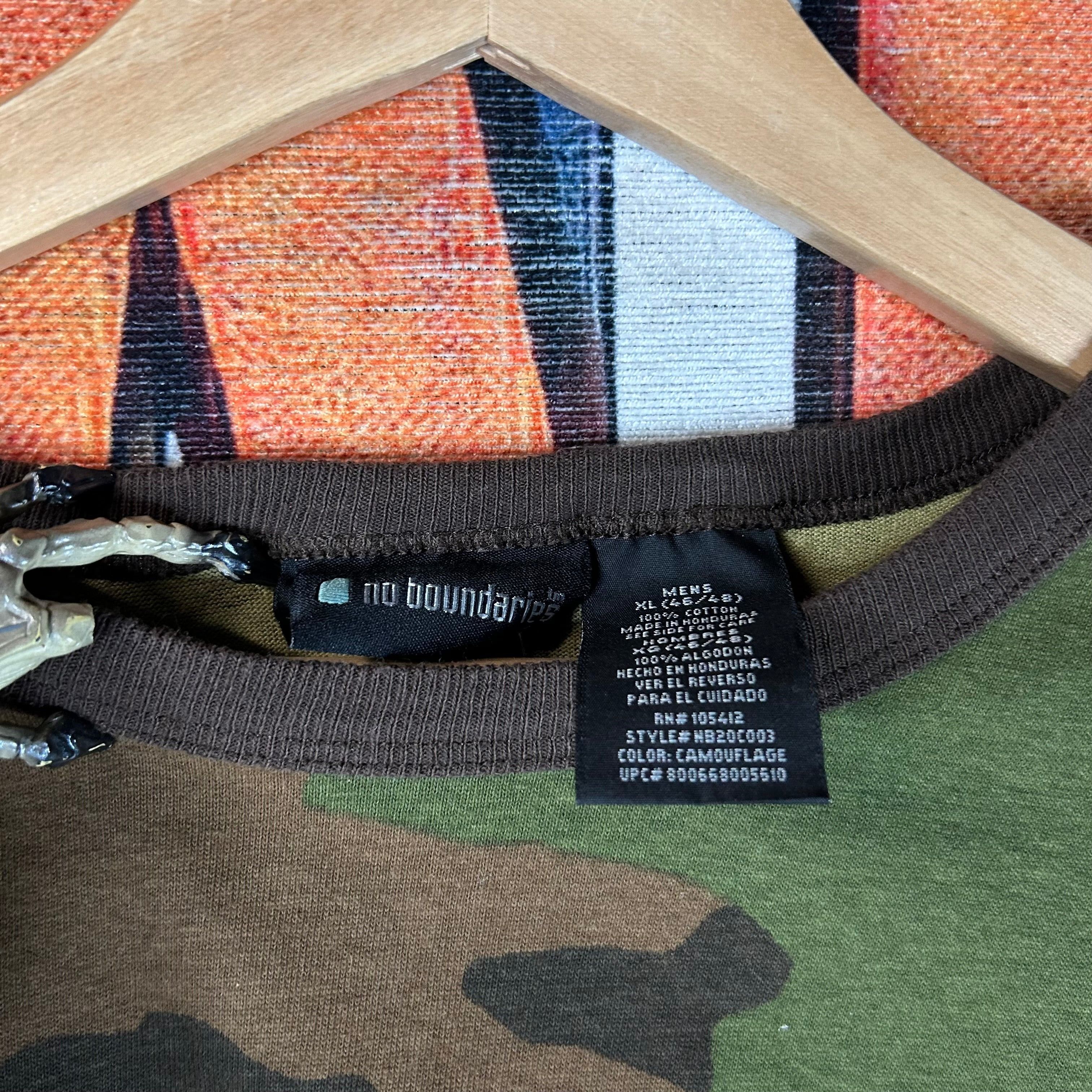 Vintage Vintage Y2K No Boundaries Camo ‘Can You See Me Now’ Ringer Size US XL / EU 56 / 4 - 3 Thumbnail
