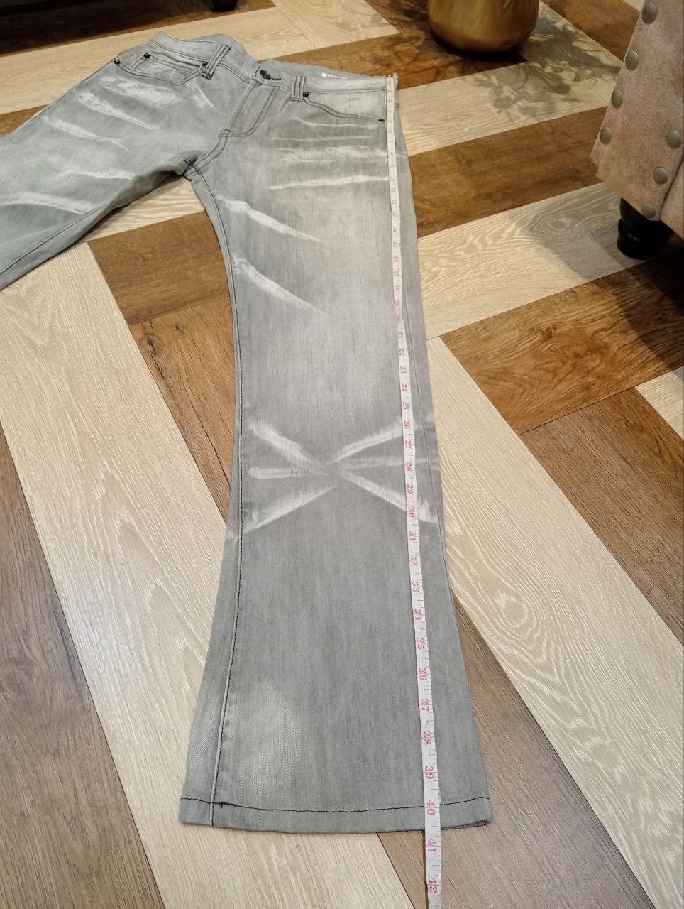 semanticdesign SEMANTIC DESIGN JAPAN GREY WASHED DENIM FLARED PANTS Size US 32 / EU 48 - 15 Thumbnail