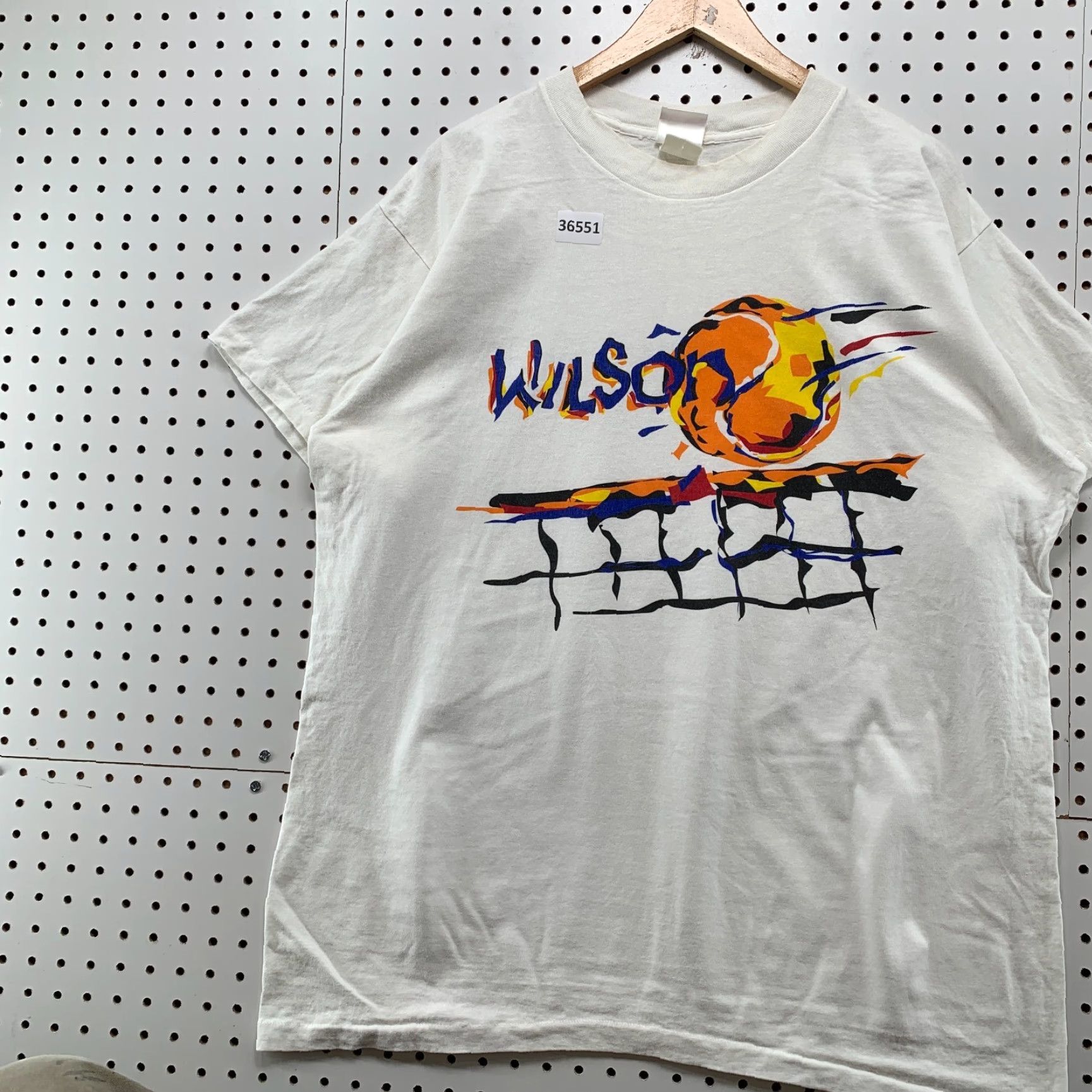 Wilson VINTAGE 90s Wilson Volleyball T-Shirt Mens XL White Graphic Print Single Stitch USA Sports Size US XL / EU 56 / 4 - 3 Thumbnail