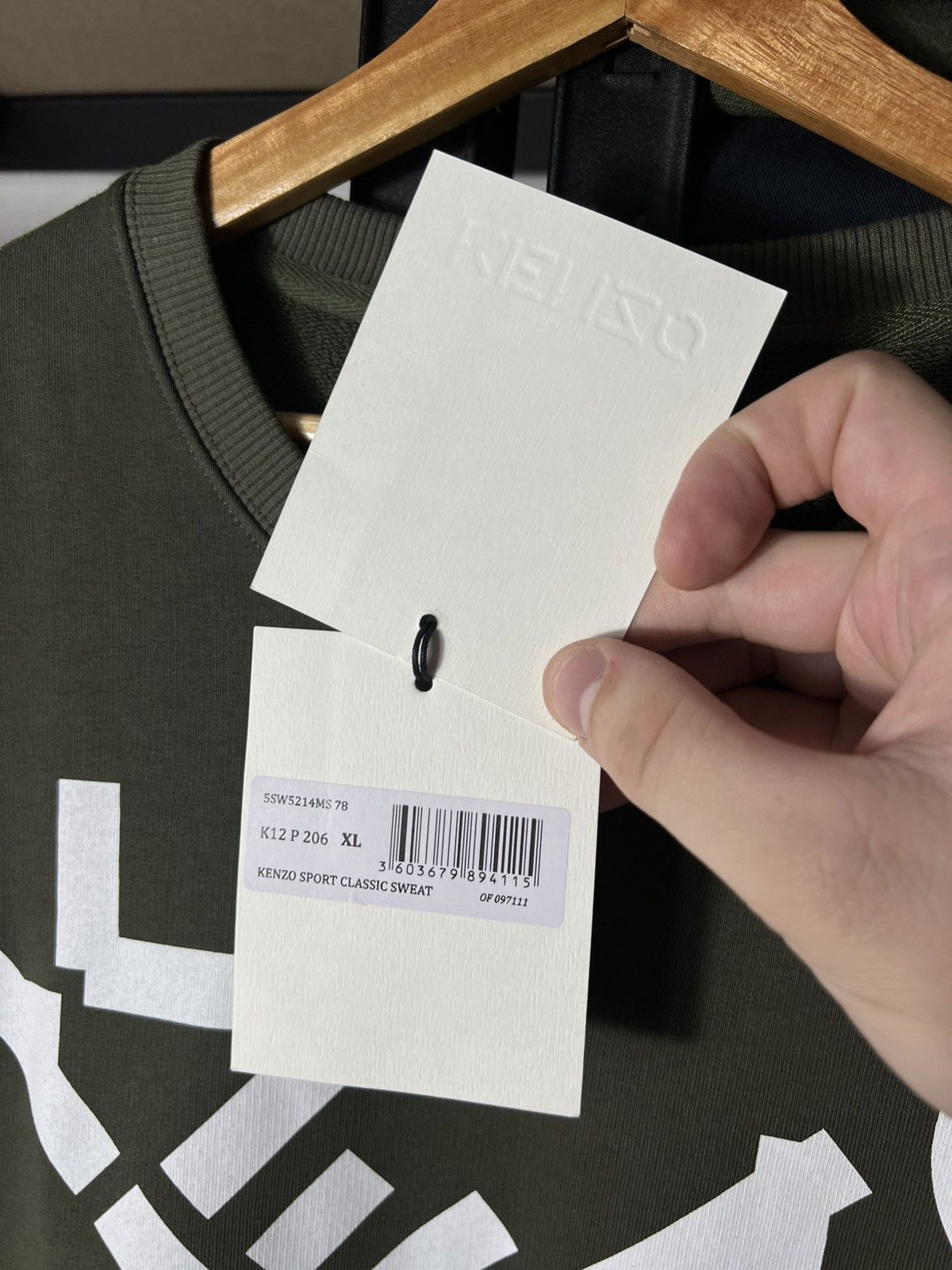 Kenzo 🔥NWT KENZO Cross Logo Sweatshirt Olive Green – Size XL Size US XL / EU 56 / 4 - 6 Thumbnail