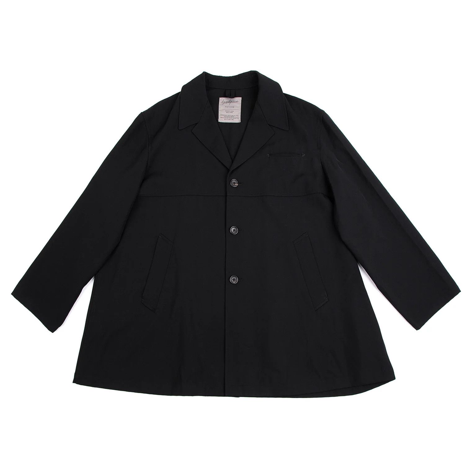 Yohji Yamamoto Wool Gabardine Long Jacket