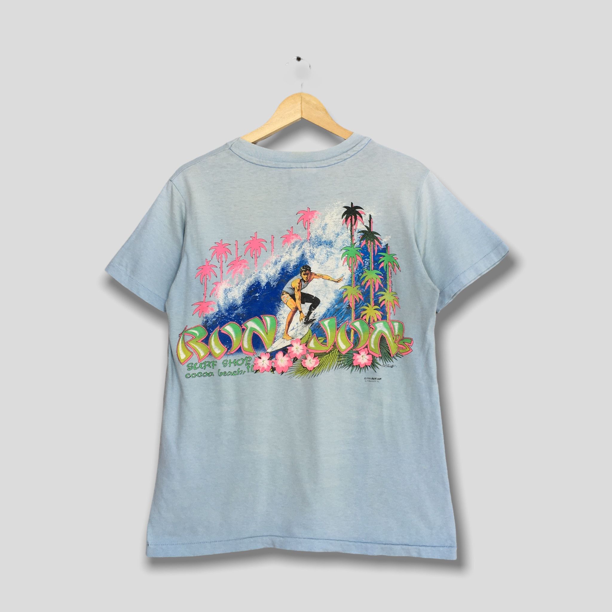 Hanes × Ron Jon Surf Shop Vintage 1980s Ron Jon Surf Shop Surfing Tshirt Medium Size US M / EU 48-50 / 2 - 1 Thumbnail