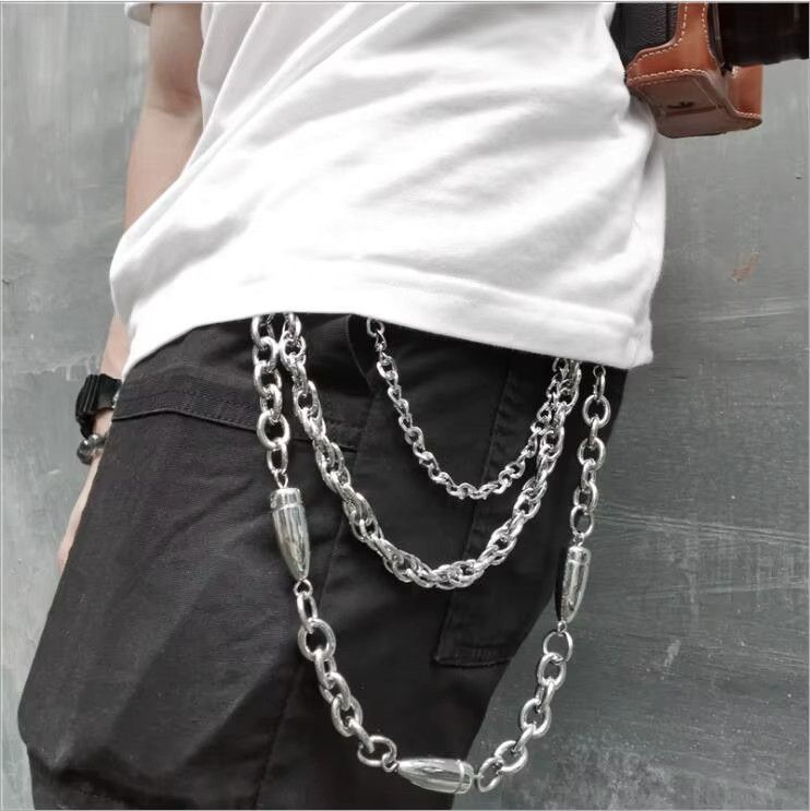 Jewelry 3 layers Punk Long Metal Wallet Belt Chain Size ONE SIZE - 1 Thumbnail