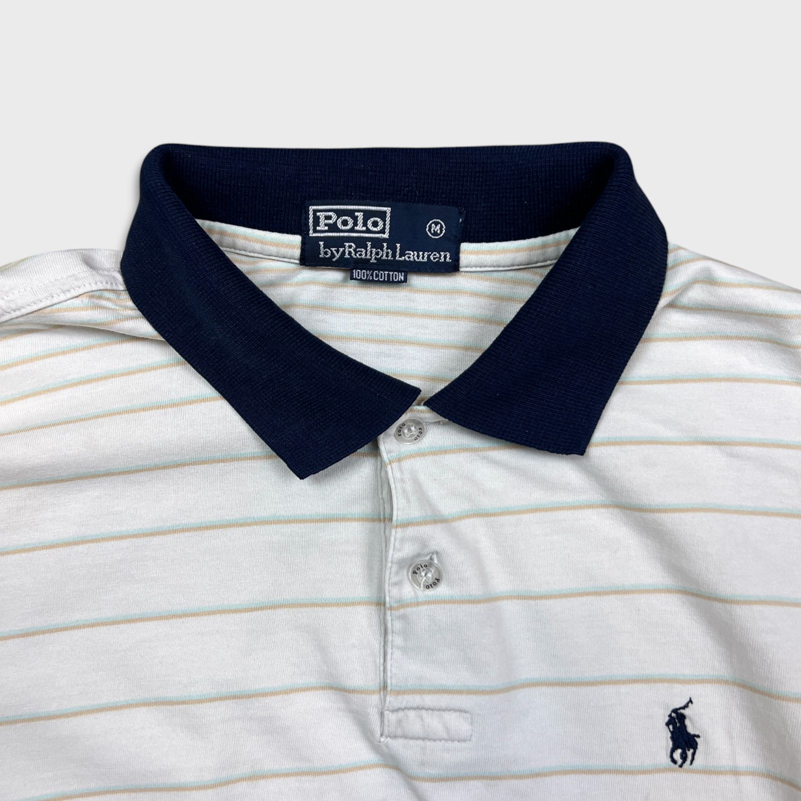 Polo Ralph Lauren VTG 90s Polo Ralph Lauren Shirt Pony Striped Short Sleeve Size US M / EU 48-50 / 2 - 2 Thumbnail