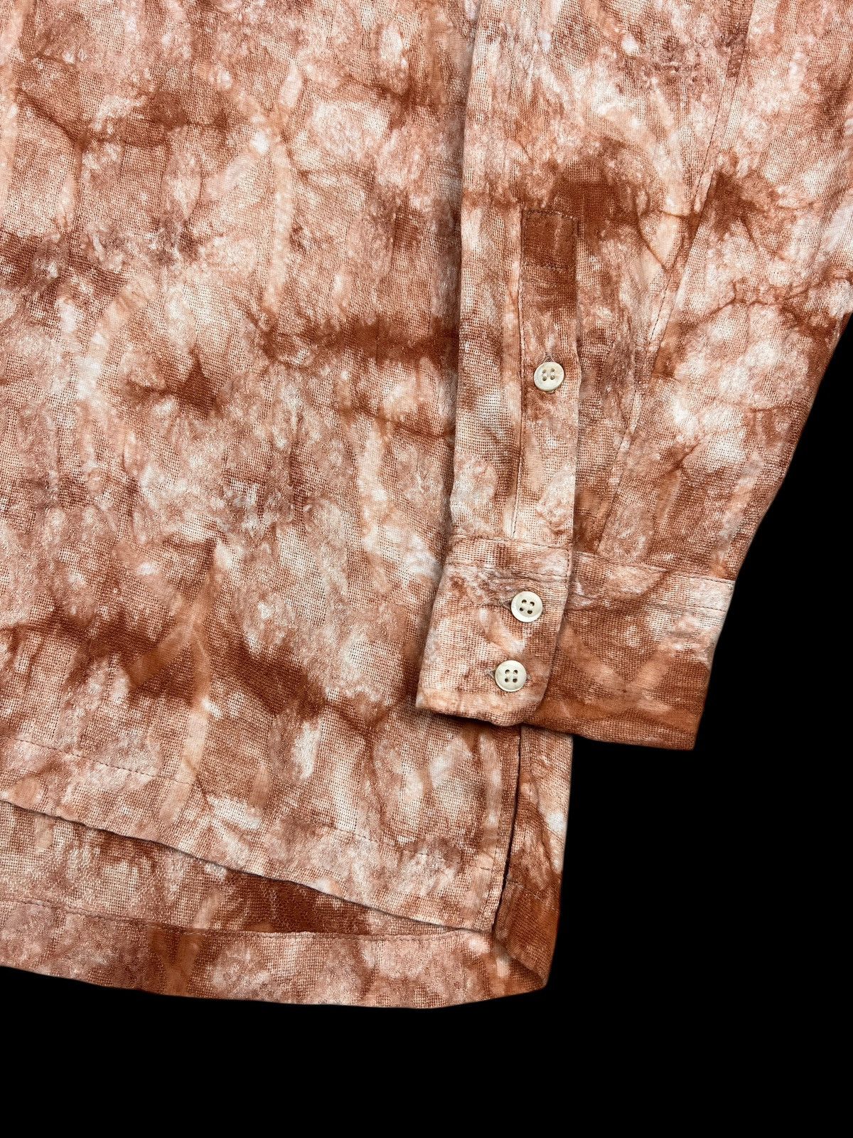 Issey Miyake × Tete Homme Tete Homme Rayon Textured Longsleeve Open Collar Shirt Size US L / EU 52-54 / 3 - 4 Thumbnail