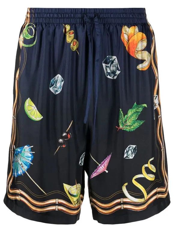 Casablanca o1mle0326 Drawstring Shorts Casa Club Nuit in Multicolor Size US 34 / EU 50 - 1 Thumbnail