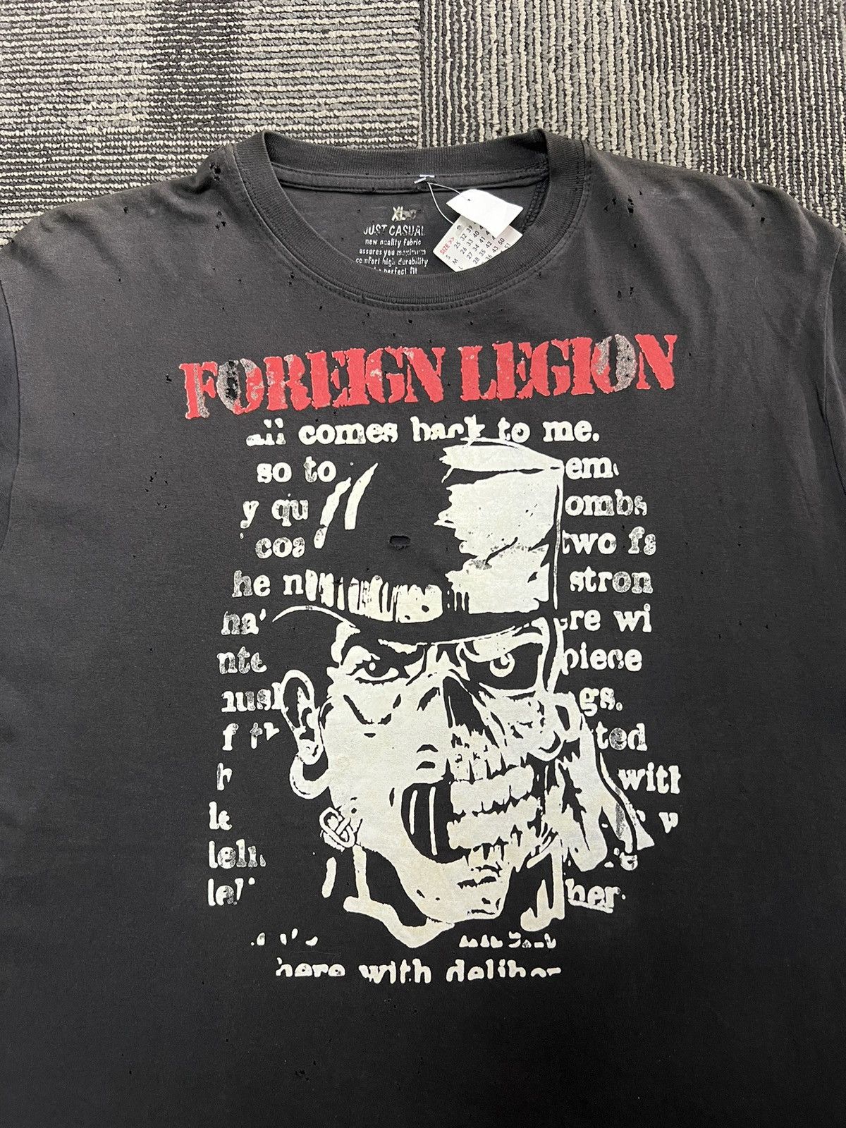 Band Tees (L) Distressed Foreign Legion American Trash Metal Band Tees Size US L / EU 52-54 / 3 - 3 Thumbnail