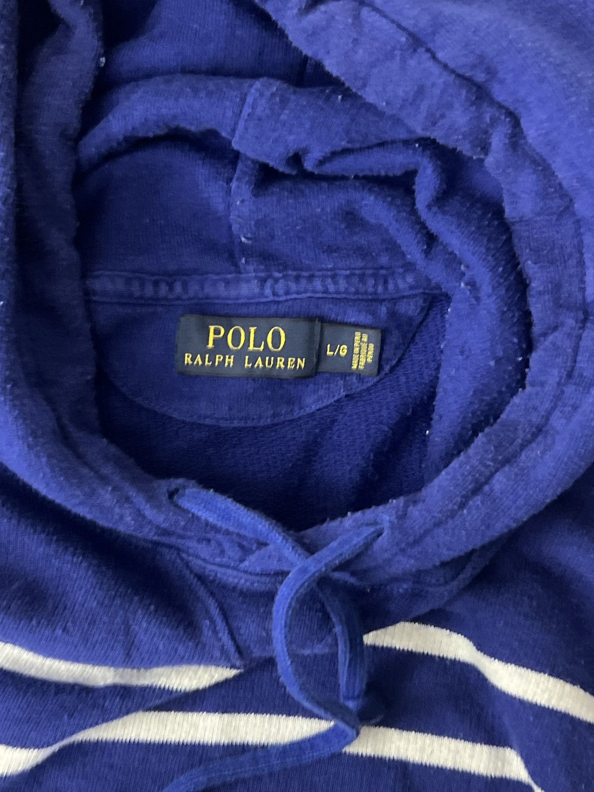 Polo Ralph Lauren × Ralph Lauren Polo Ralph Lauren Men's Striped Pullover Hoodie Size US L / EU 52-54 / 3 - 3 Thumbnail