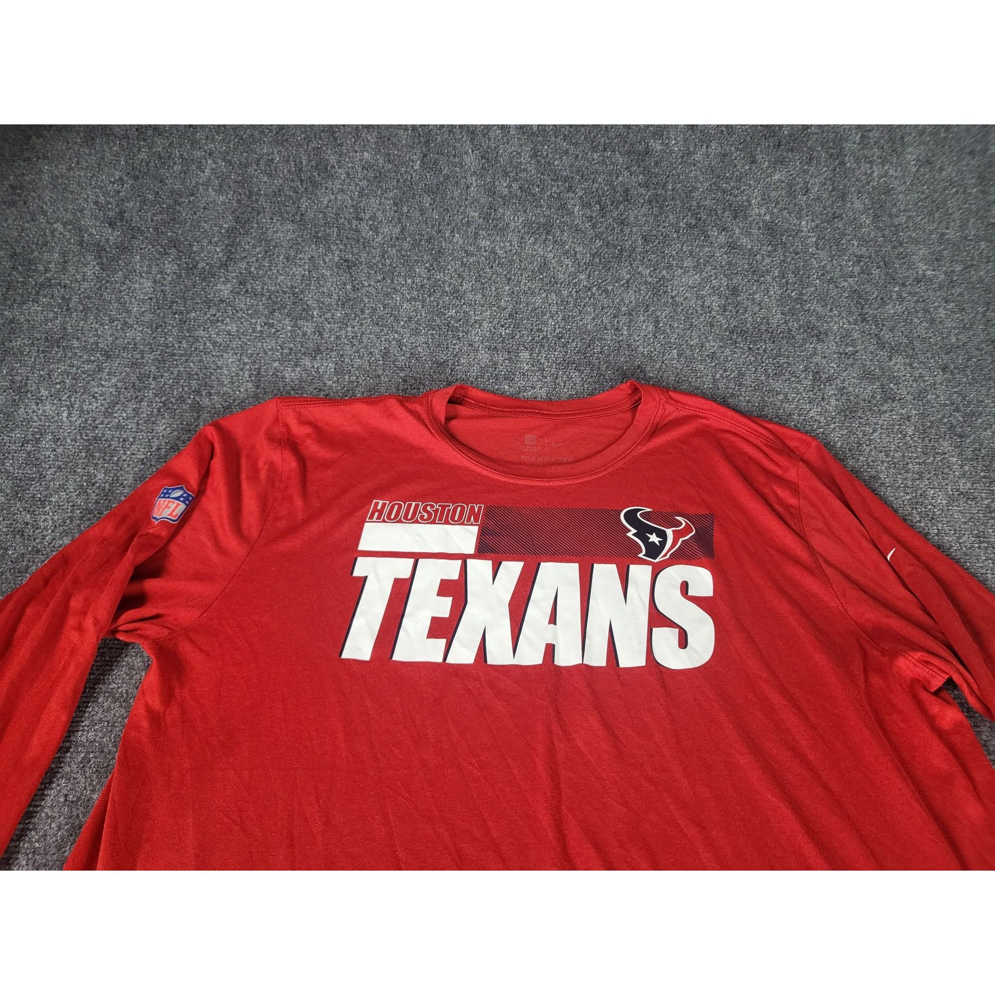 NFL Houston Texans Pullover Tshirt Men Sz XL Red Dri Fit NFL Cas Size US XL / EU 56 / 4 - 2 Thumbnail
