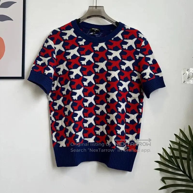 Chanel Chanel Spring Blue Knit Short-Sleeve Sweater . Size S / US 4 / IT 40 - 1 Thumbnail