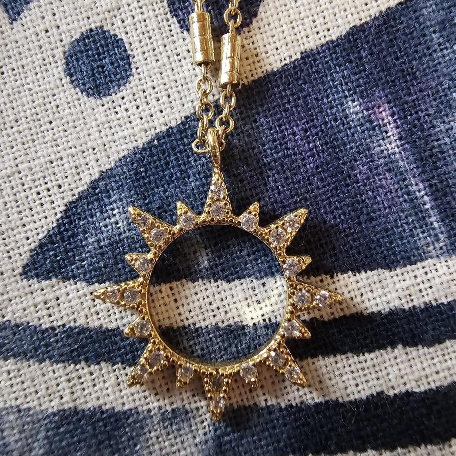 Designer Women's Gold Sun Dainty Necklace Size ONE SIZE - 1 Thumbnail
