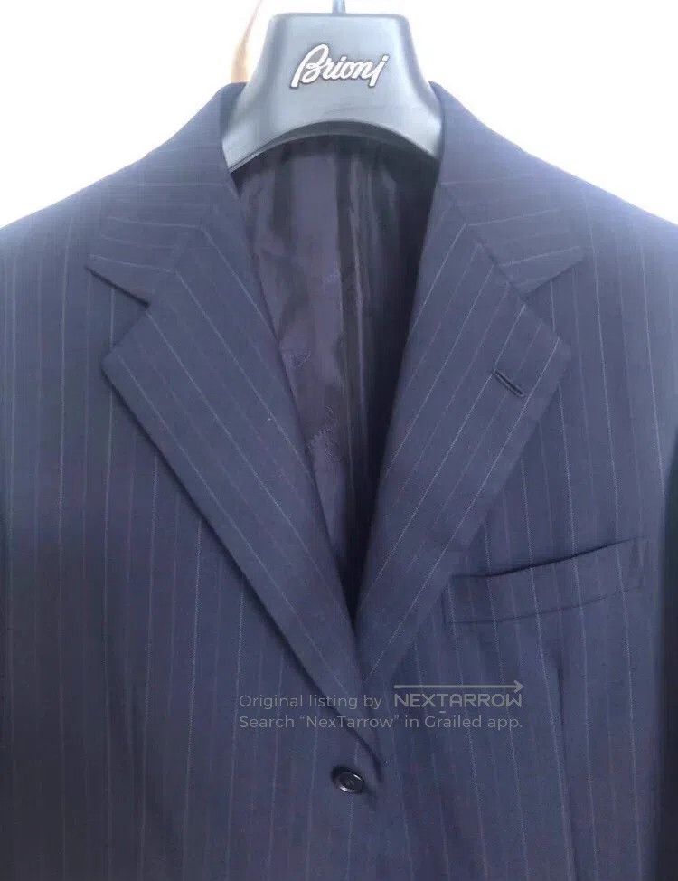 Brioni Brioni Striped Italian Navy Blue Suite Size US M / EU 48-50 / 2 - 3 Thumbnail