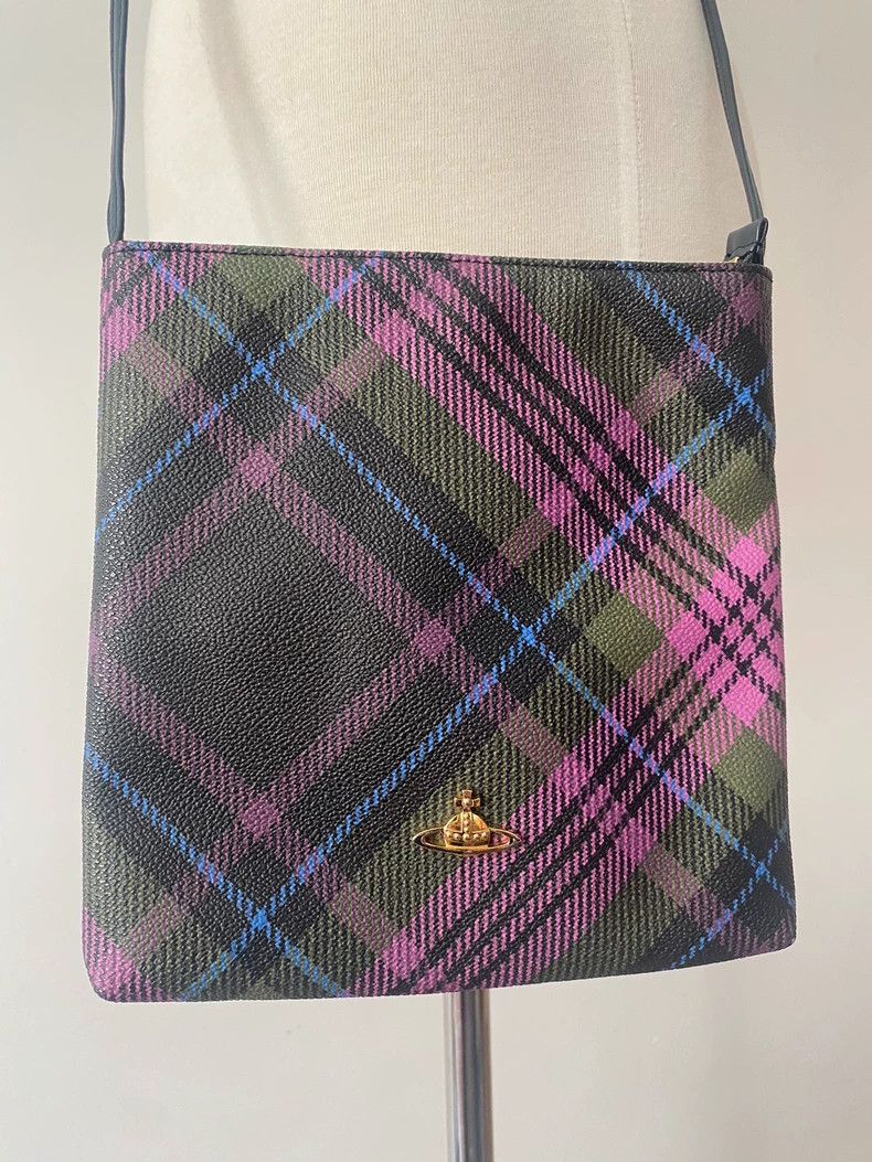 Vivienne Westwood Vivienne Westwood size os Saturn purple checkered shoulder Size ONE SIZE - 2 Thumbnail