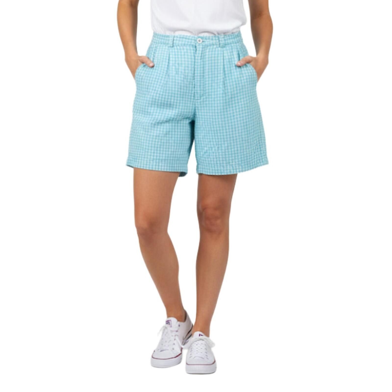 Other David Brooks Petite Vintage Blue Check Shorts Women 0 XSmall Size 26" / US 2 / IT 38 - 2 Thumbnail