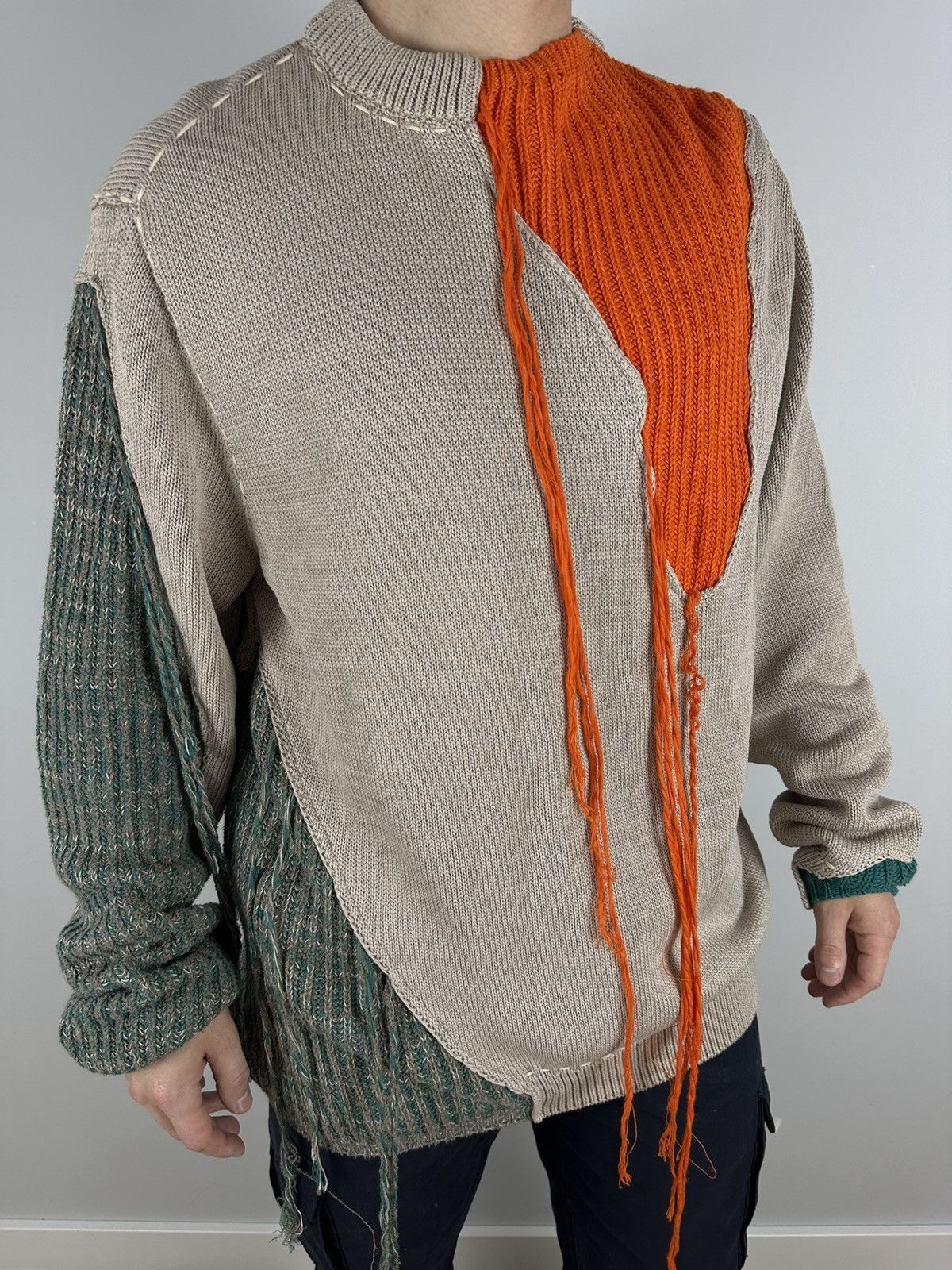OAMC OAMC Sweater Mens Oversized Multicolor Designer Flayed Knit Size US S / EU 44-46 / 1 - 2 Thumbnail