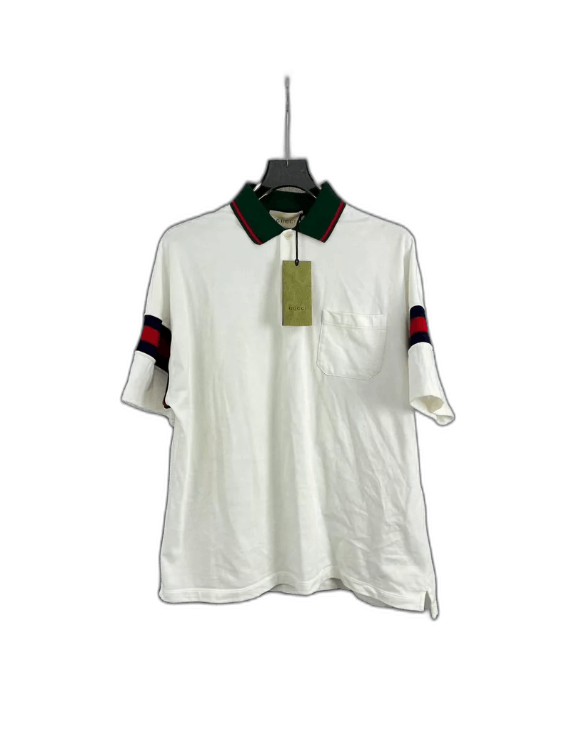 GUCCI Striped Knit Short Sleeve Polo Shirt-2506