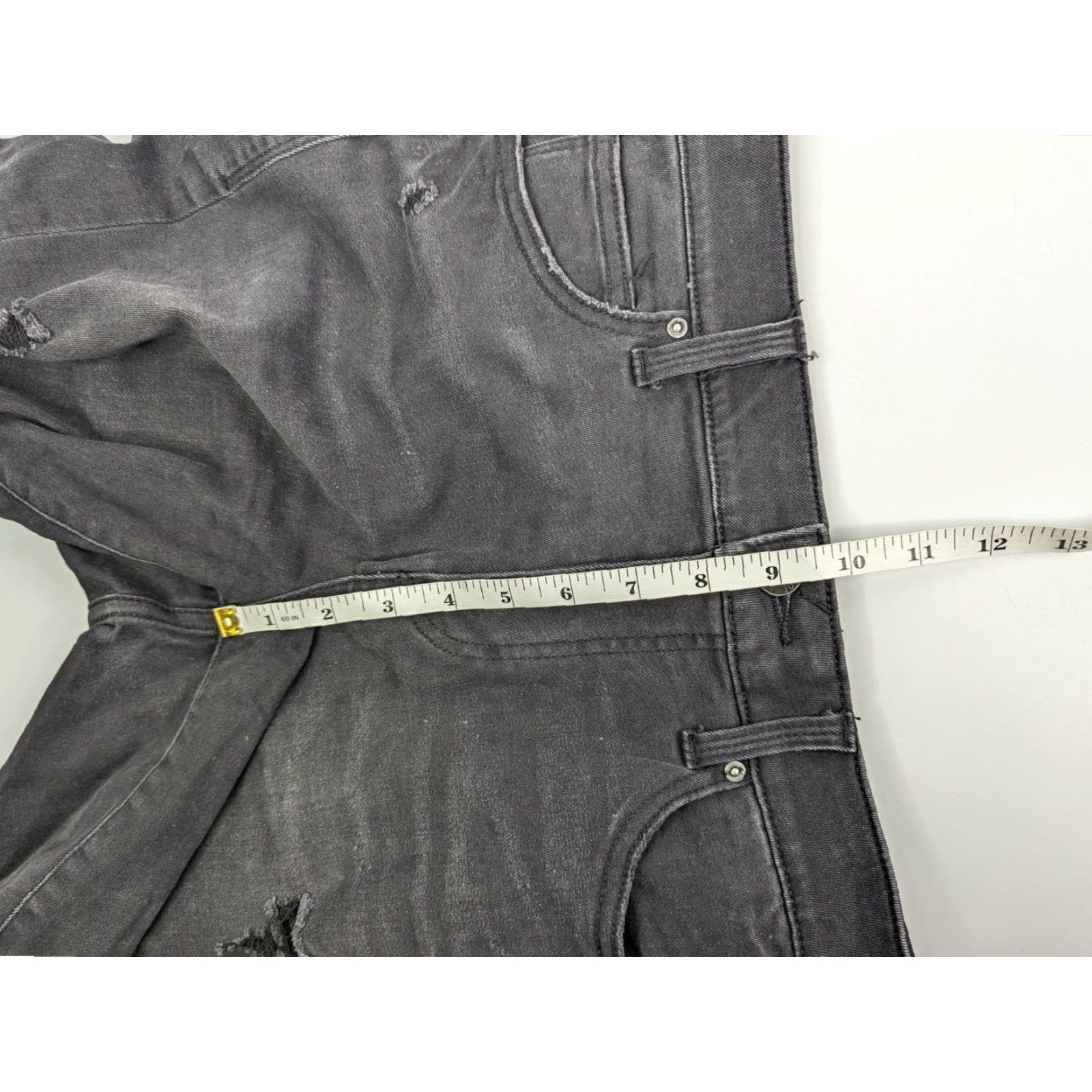 Vintage Lularoe Women’s 28 Jean Shorts Black Cut Off Distressed Pockets Zip Denim Size 28" / US 6 / IT 42 - 4 Thumbnail