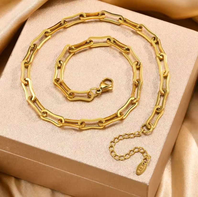 Other 6mm Geometric Bold Oval Rectangle Link Chain Necklace Size ONE SIZE - 1 Thumbnail