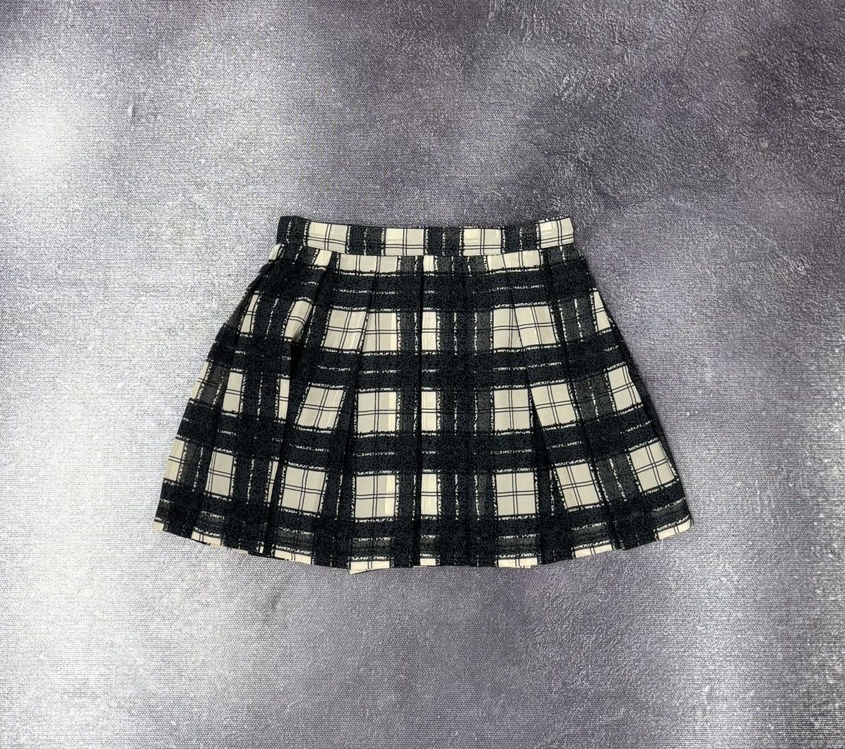 Diesel Diesel Black Beige Plaid Print Mini Skirt A-Line Snap Waist Size 28" / US 6 / IT 42 - 2 Thumbnail