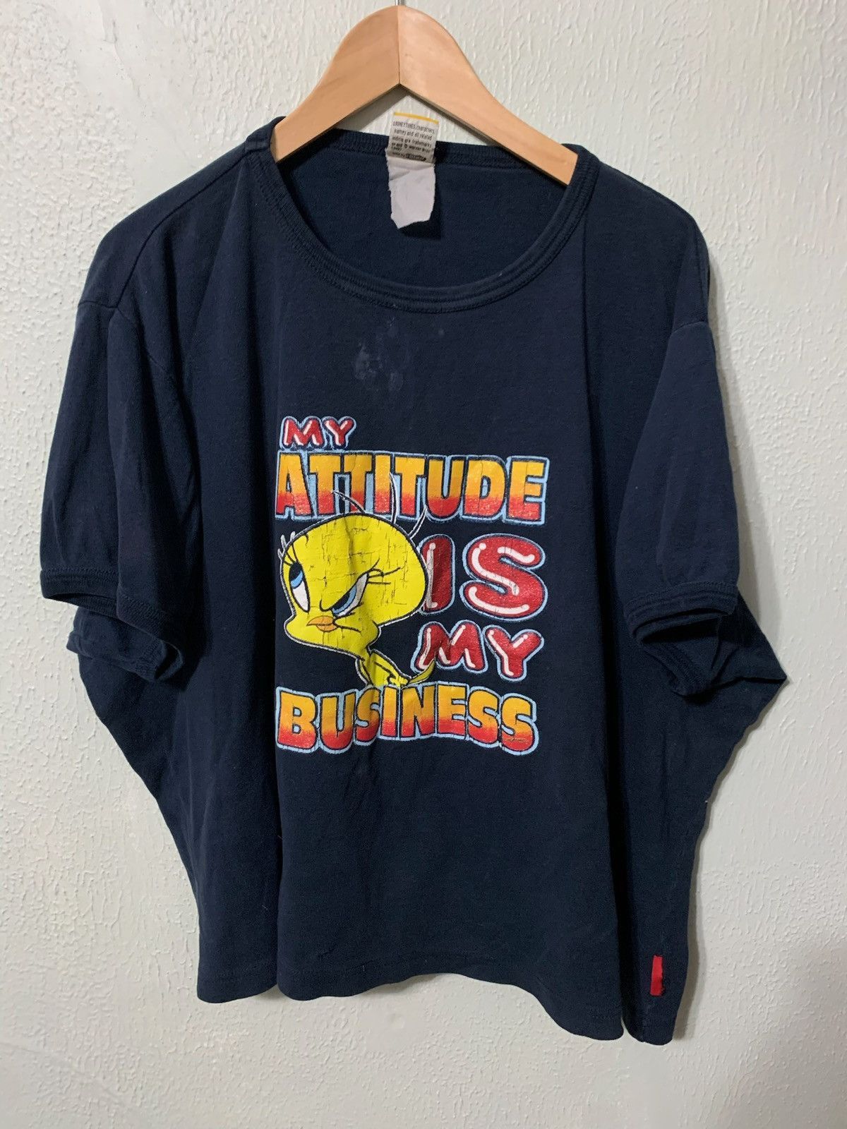Vintage Vintage My Attitude is my Business Crop T-Shirt Size US XL / EU 56 / 4 - 1 Thumbnail