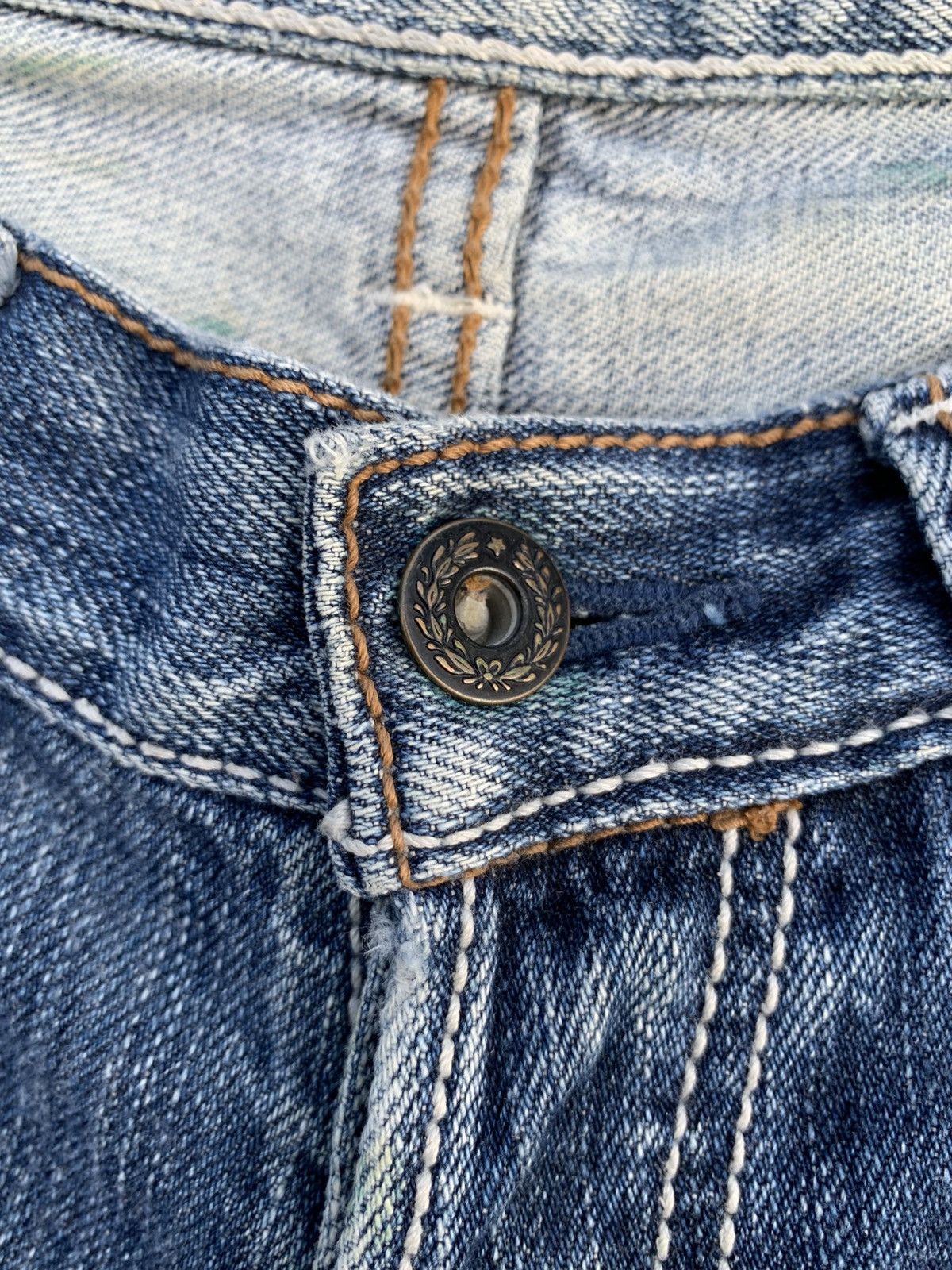 Japanese Brand ICHINOI JAPANESE SELVEDGE RAW RUSTY DISTRESSED DENIM Size US 28 / EU 44 - 13 Thumbnail