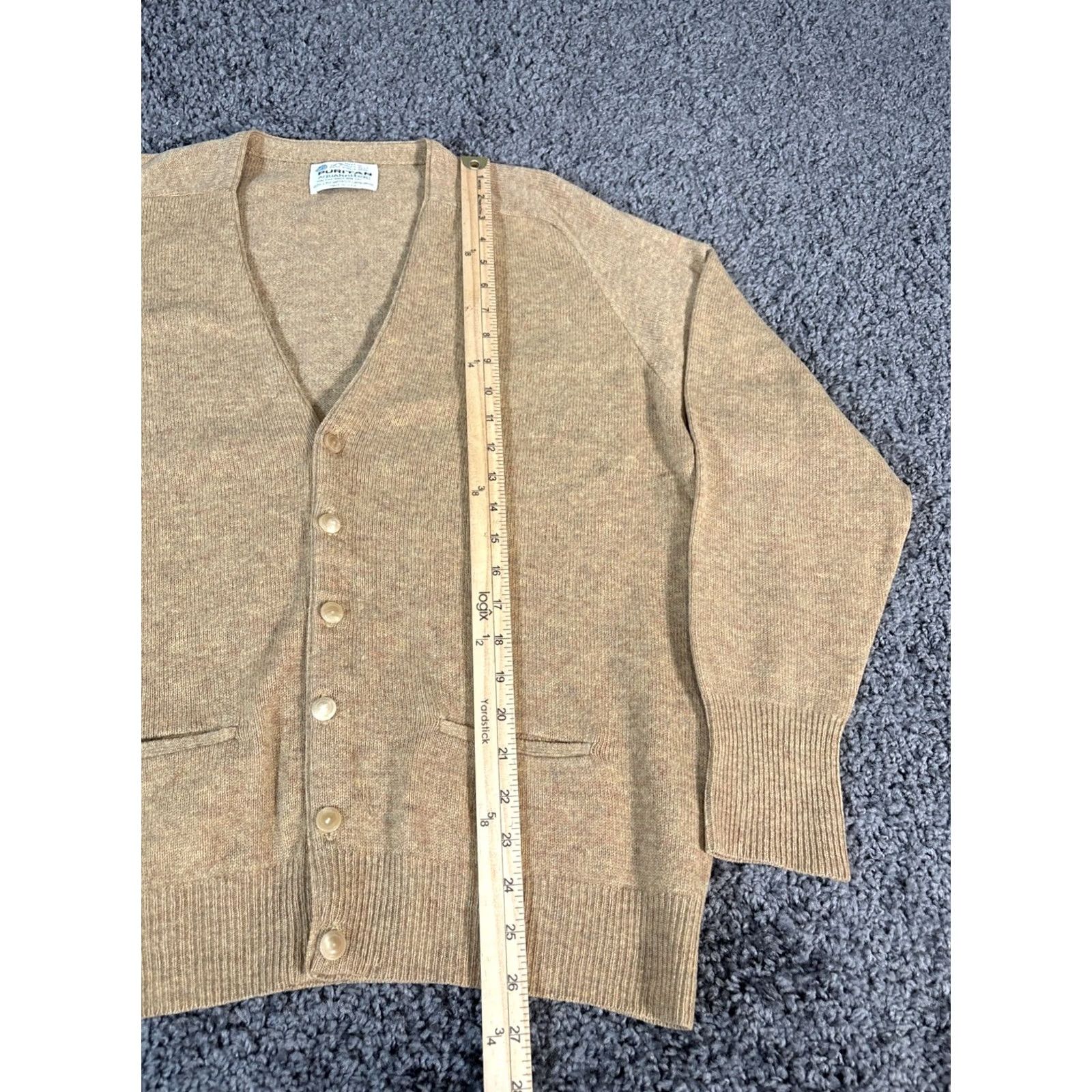 Vintage VINTAGE Puritan Cardigan Sweater Mens XL Sportswear Brown Wool Knit Long Sleeve V-Neck Elbow Patches Pocket 70s Grandpa Core Mens Size US XL / EU 56 / 4 - 2 Thumbnail